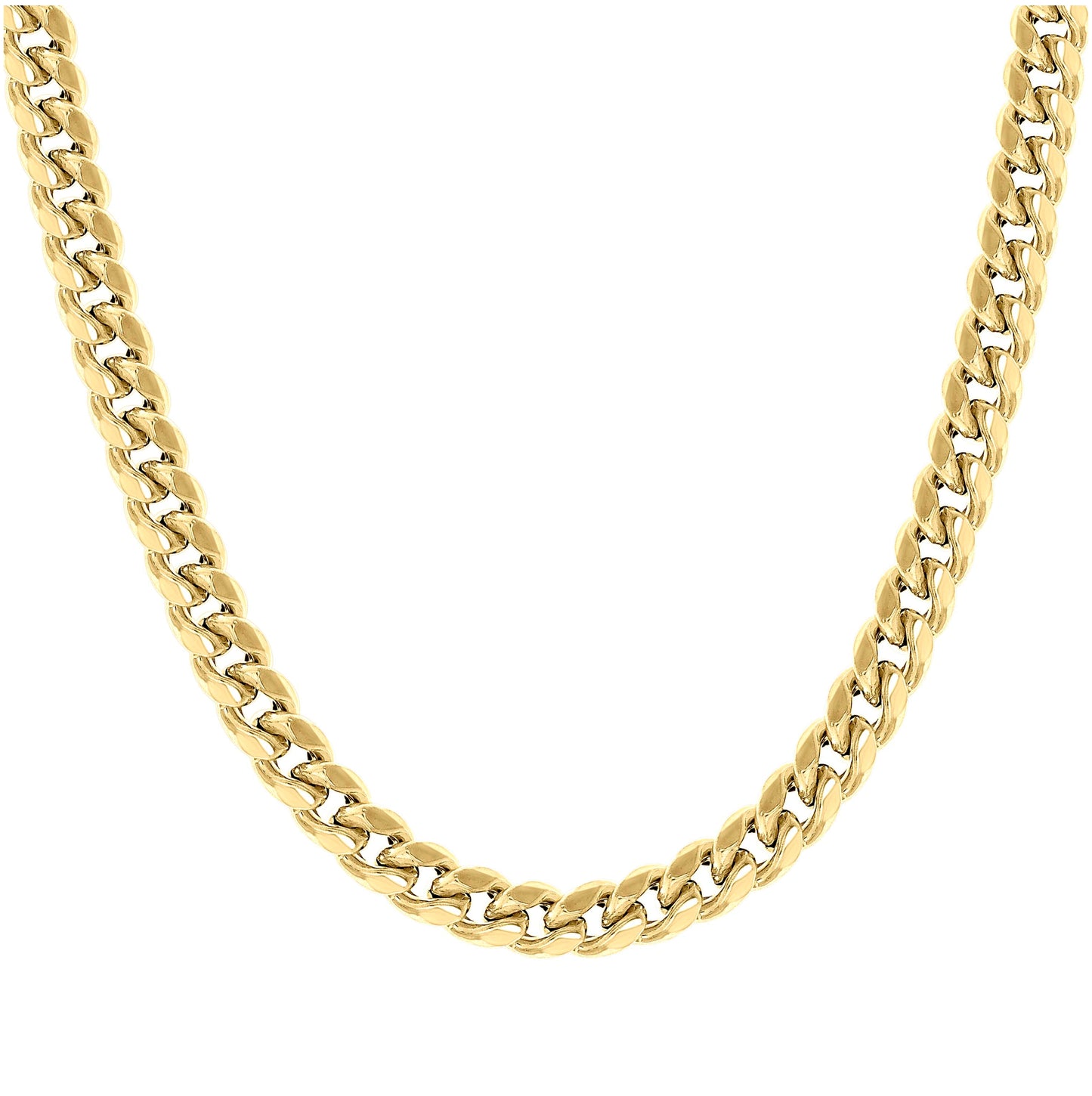 Sterling Silver Rhodium Plated Or Yellow Tone Hollow Miami Cuban Chain