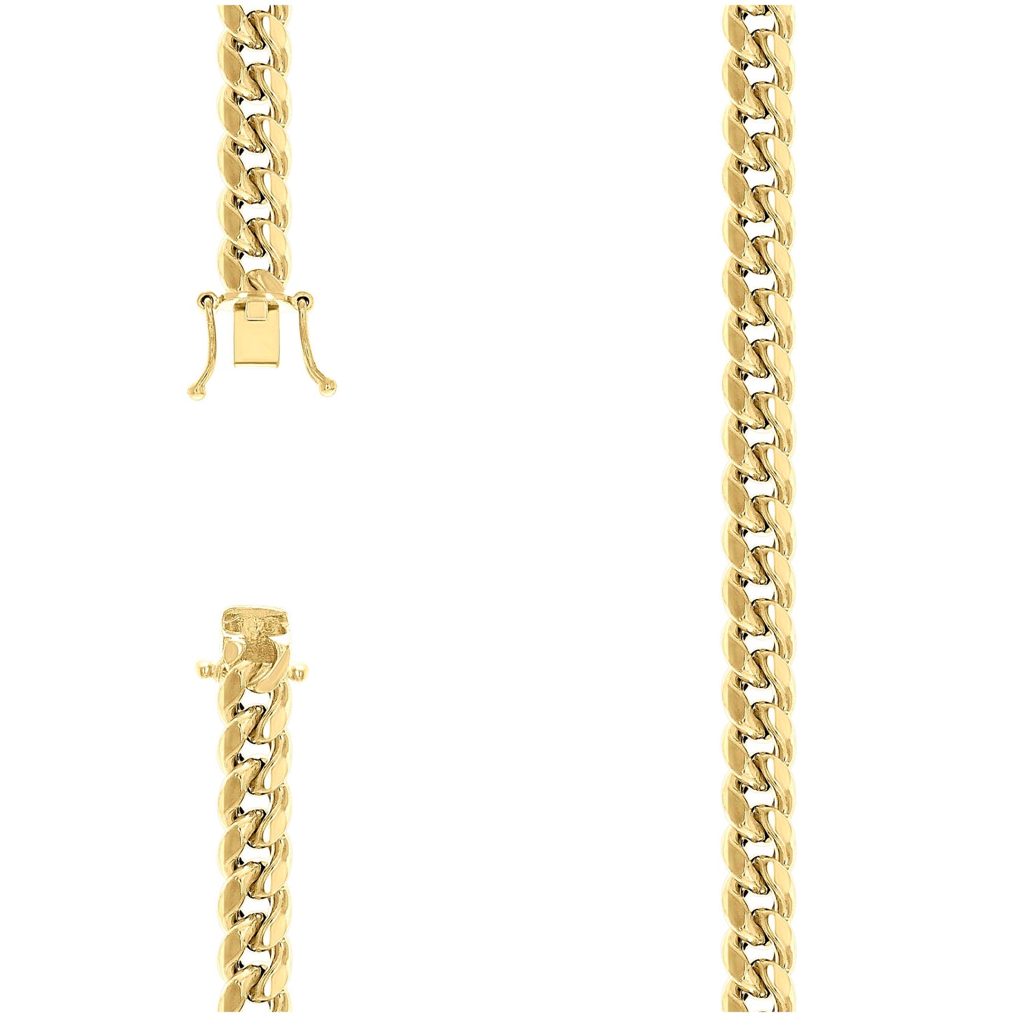 Sterling Silver Rhodium Plated Or Yellow Tone Hollow Miami Cuban Chain