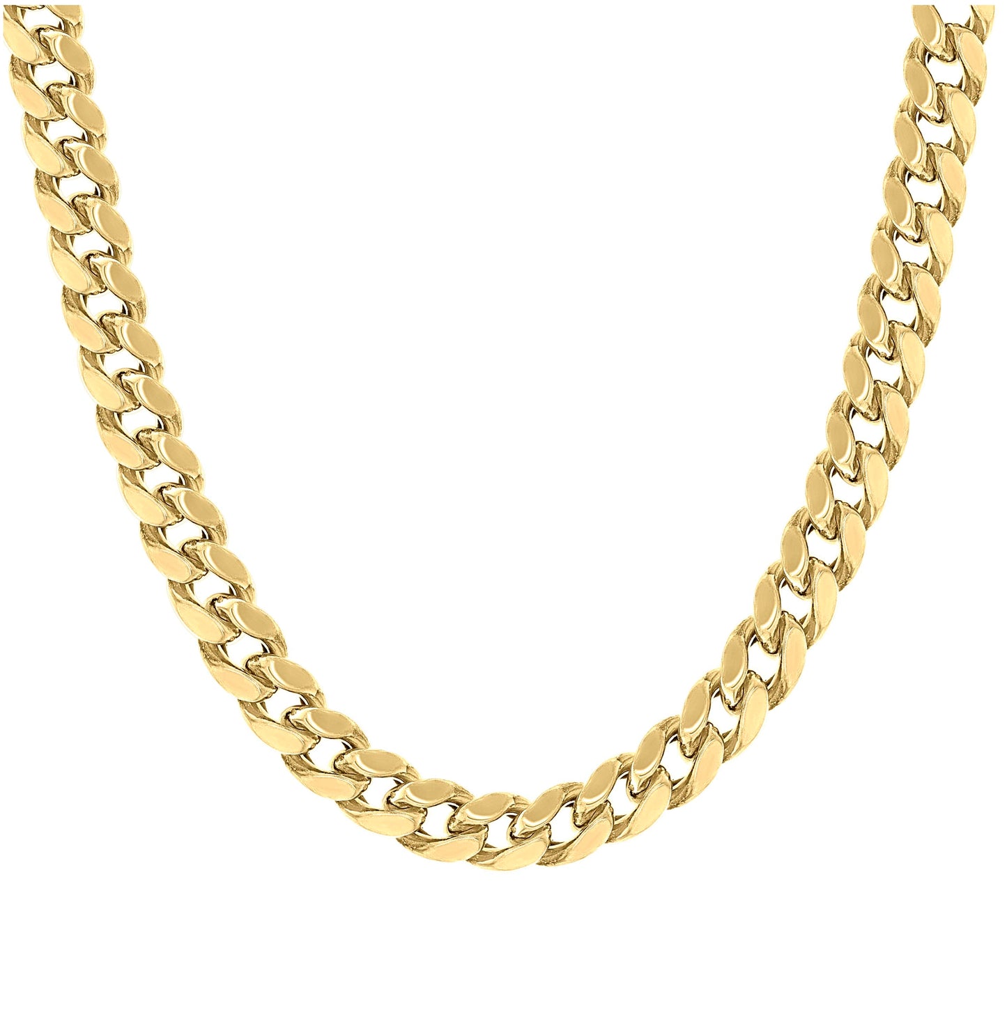 Sterling Silver Rhodium Plated Or Yellow Tone Hollow Miami Cuban Chain