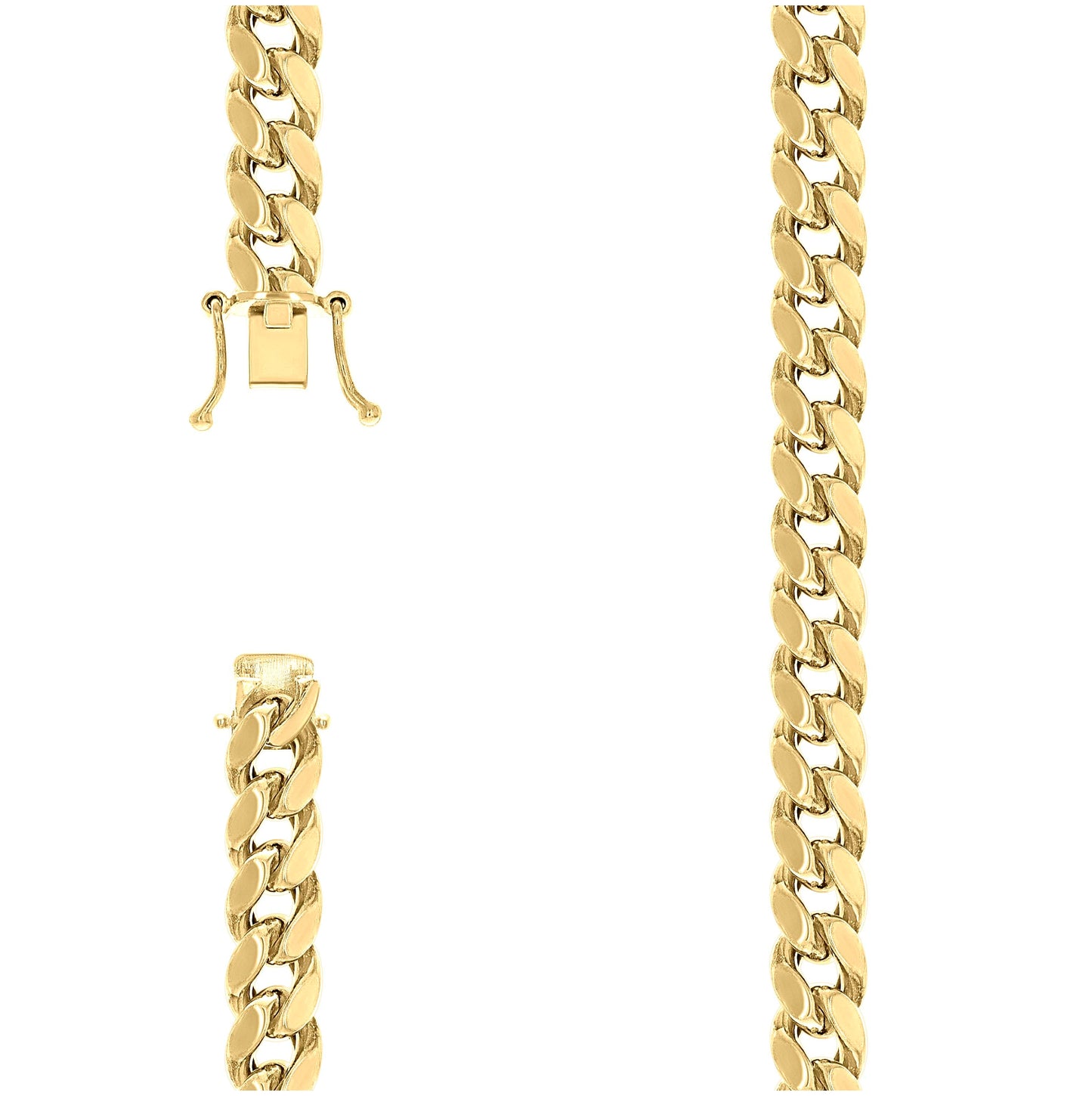 Sterling Silver Rhodium Plated Or Yellow Tone Hollow Miami Cuban Chain