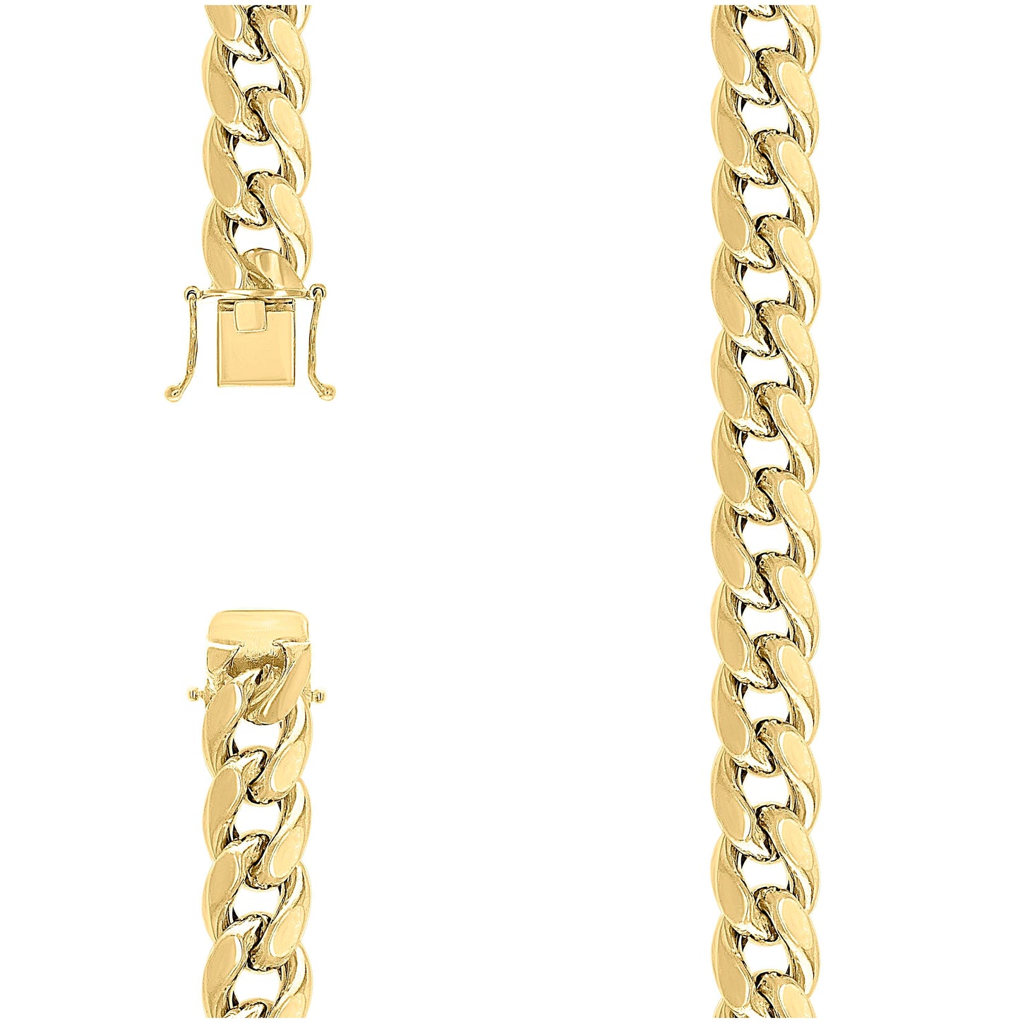 Sterling Silver Rhodium Plated Or Yellow Tone Hollow Miami Cuban Chain