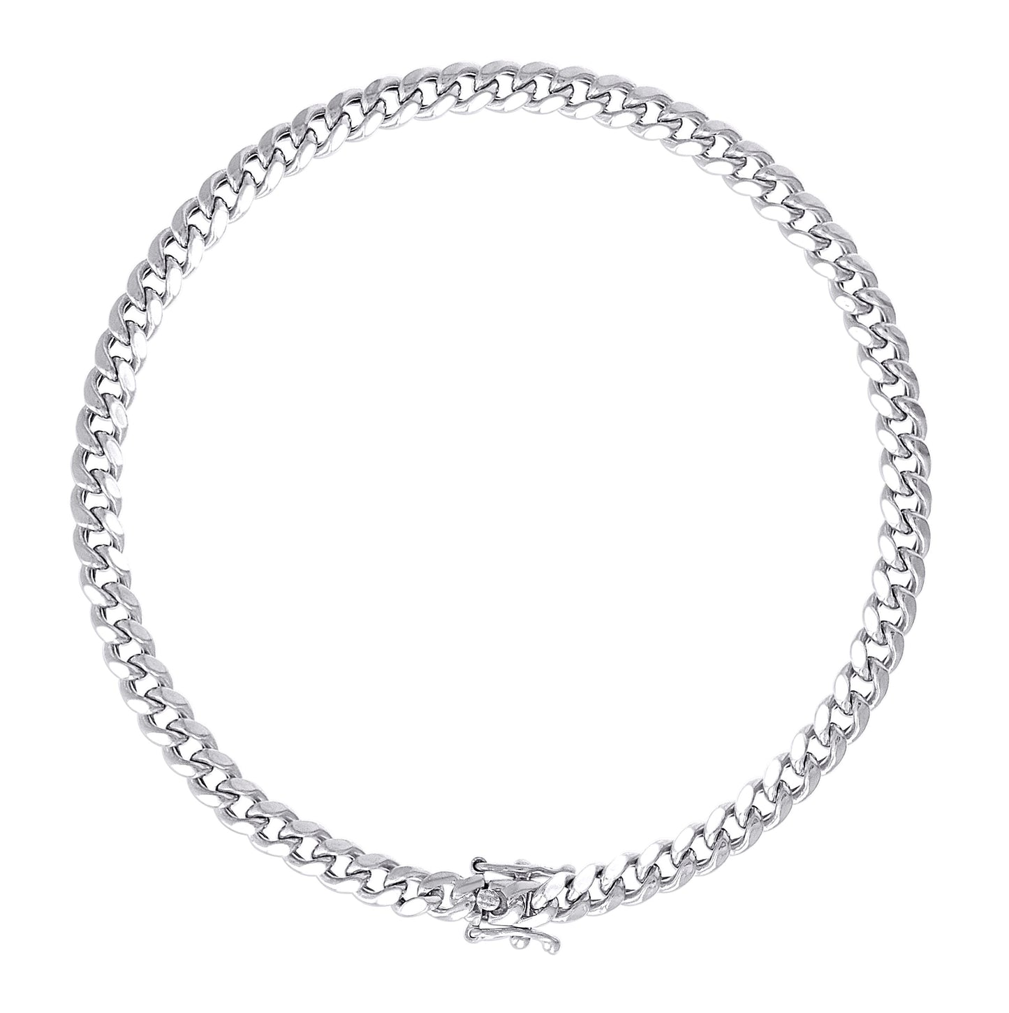 Sterling Silver Rhodium Plated Or Yellow Tone Hollow Miami Cuban Chain