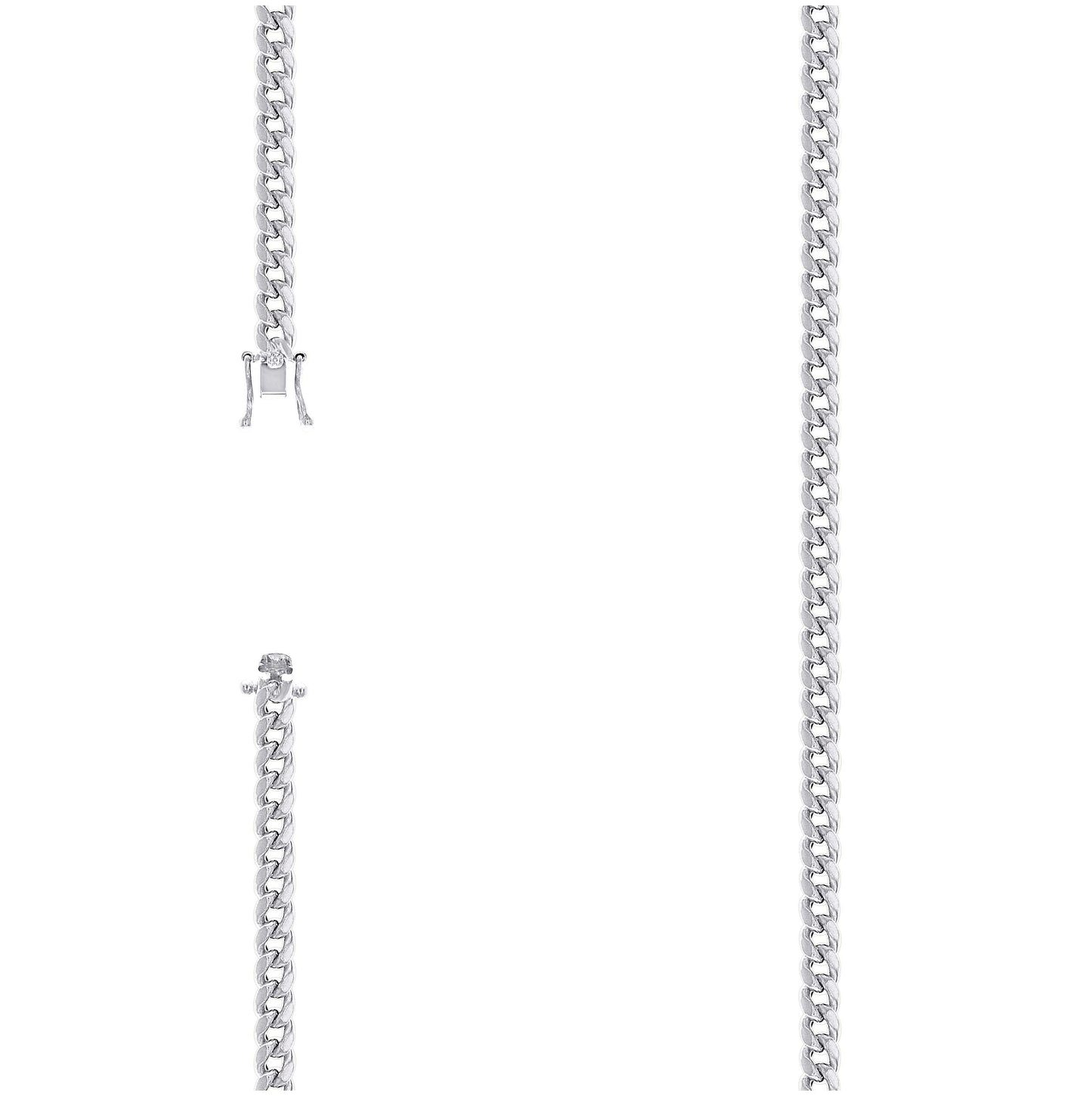 Sterling Silver Rhodium Plated Or Yellow Tone Hollow Miami Cuban Chain