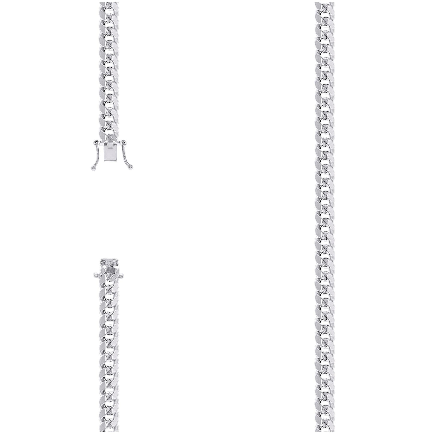 Sterling Silver Rhodium Plated Or Yellow Tone Hollow Miami Cuban Chain