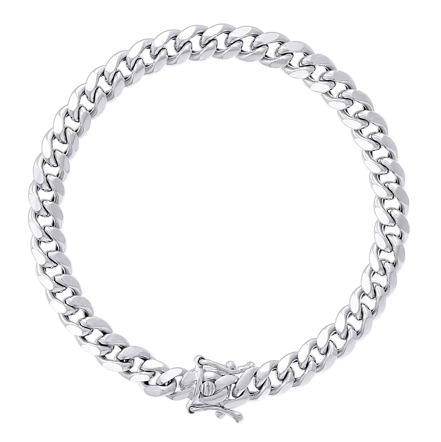 Sterling Silver Rhodium Plated Or Yellow Tone Hollow Miami Cuban Chain