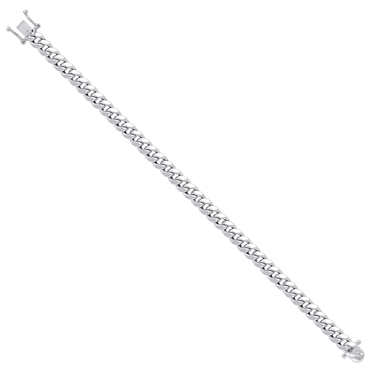 Sterling Silver Rhodium Plated Or Yellow Tone Hollow Miami Cuban Chain