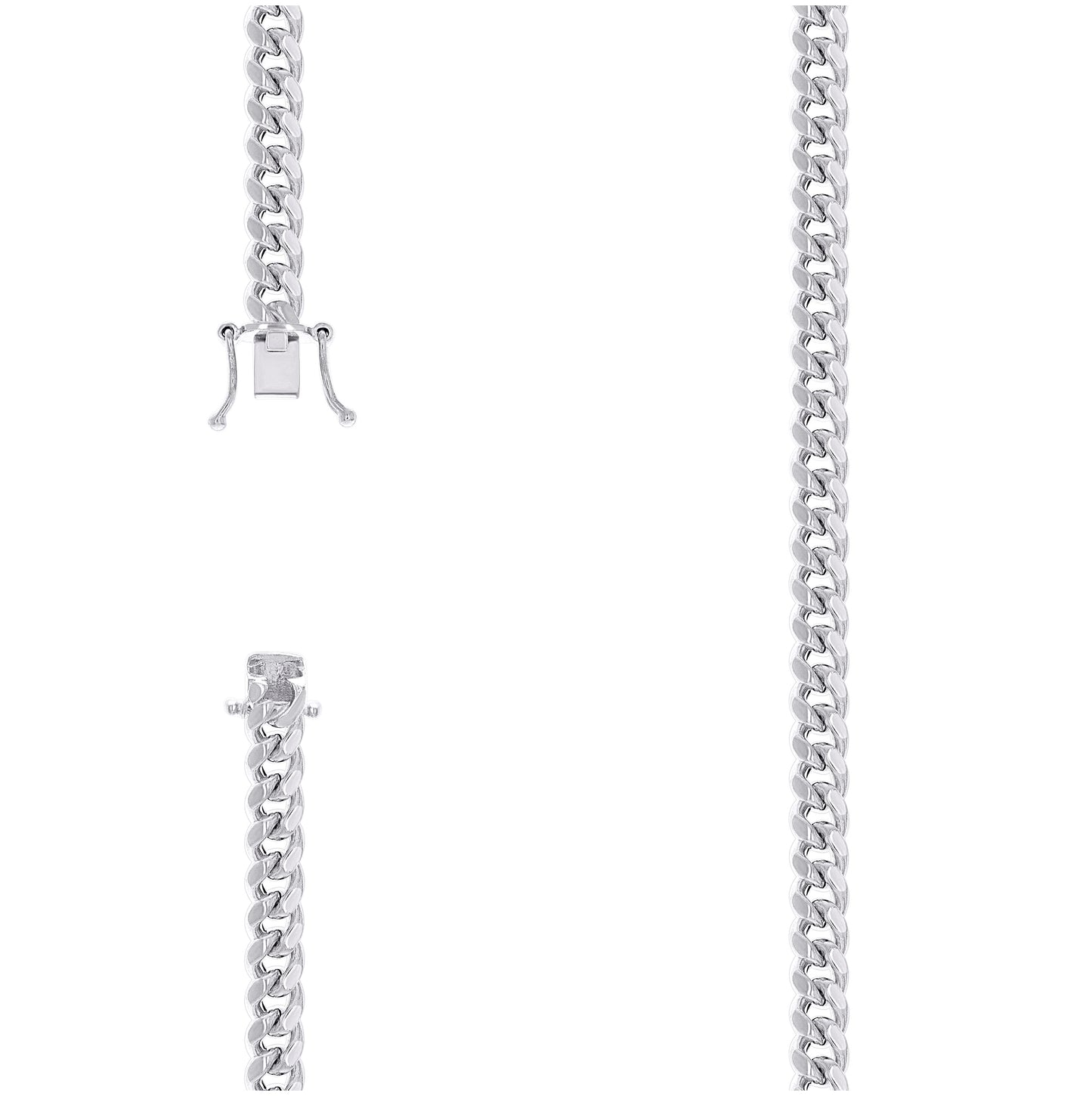 Sterling Silver Rhodium Plated Or Yellow Tone Hollow Miami Cuban Chain