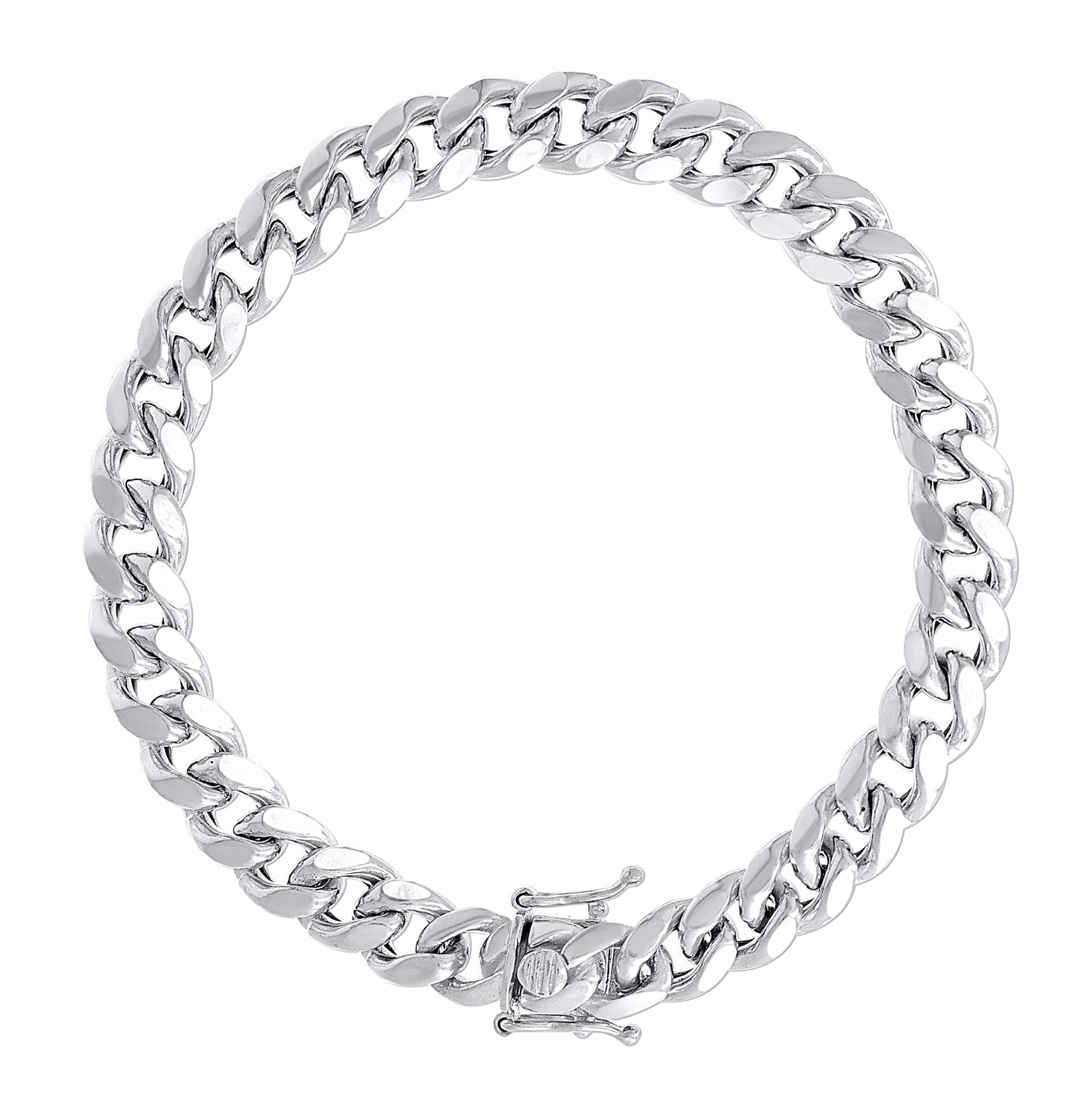 Sterling Silver Rhodium Plated Or Yellow Tone Hollow Miami Cuban Chain