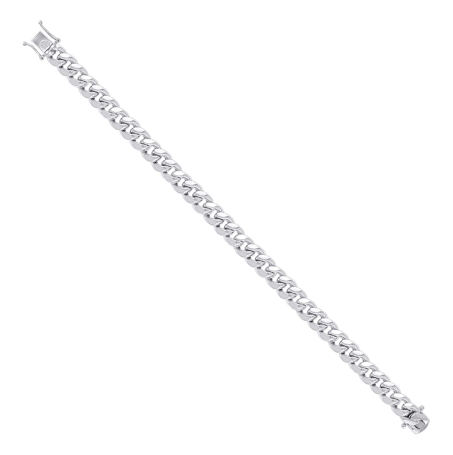 Sterling Silver Rhodium Plated Or Yellow Tone Hollow Miami Cuban Chain