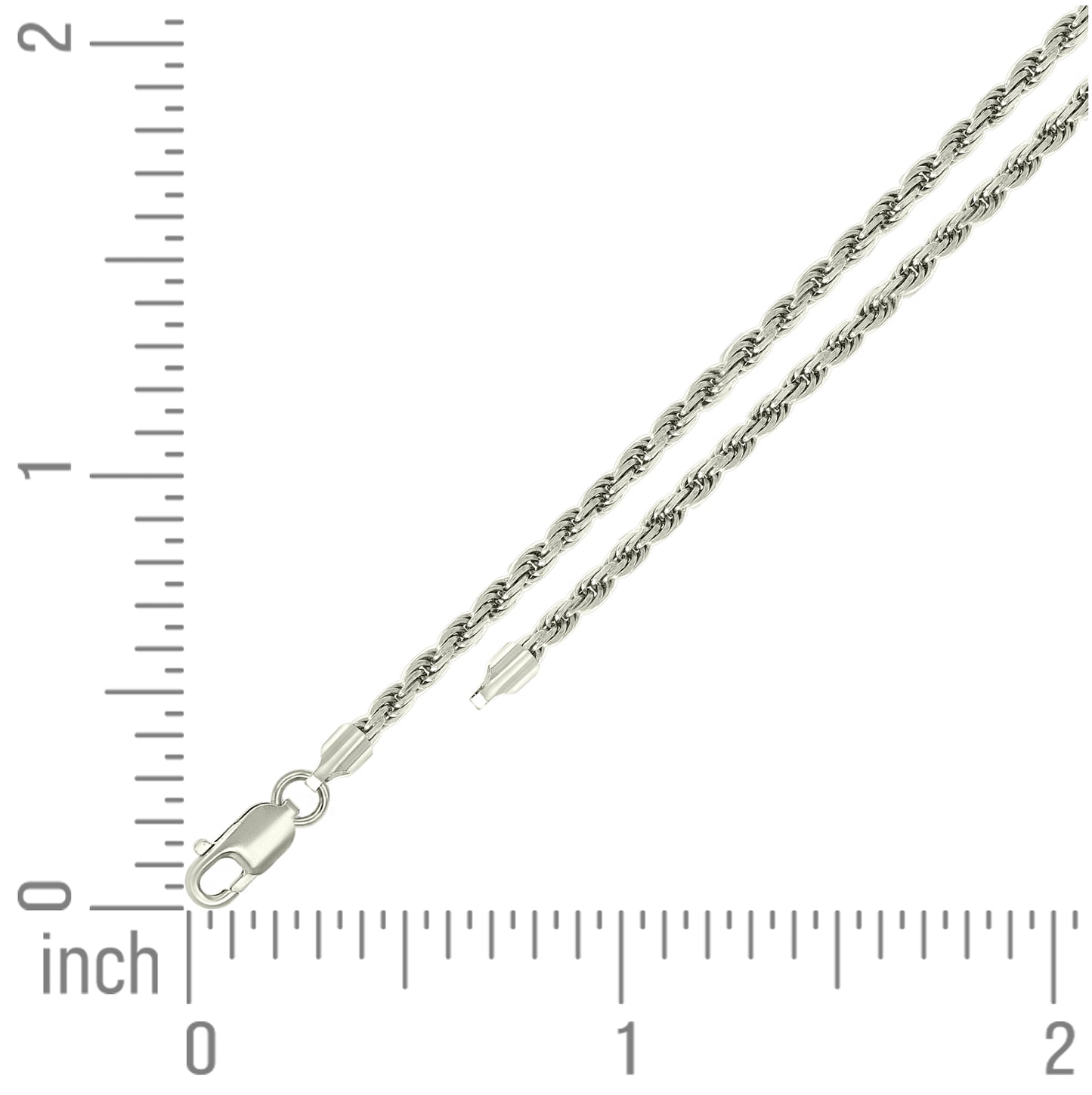 Sterling Silver Solid Rope Silver Chain