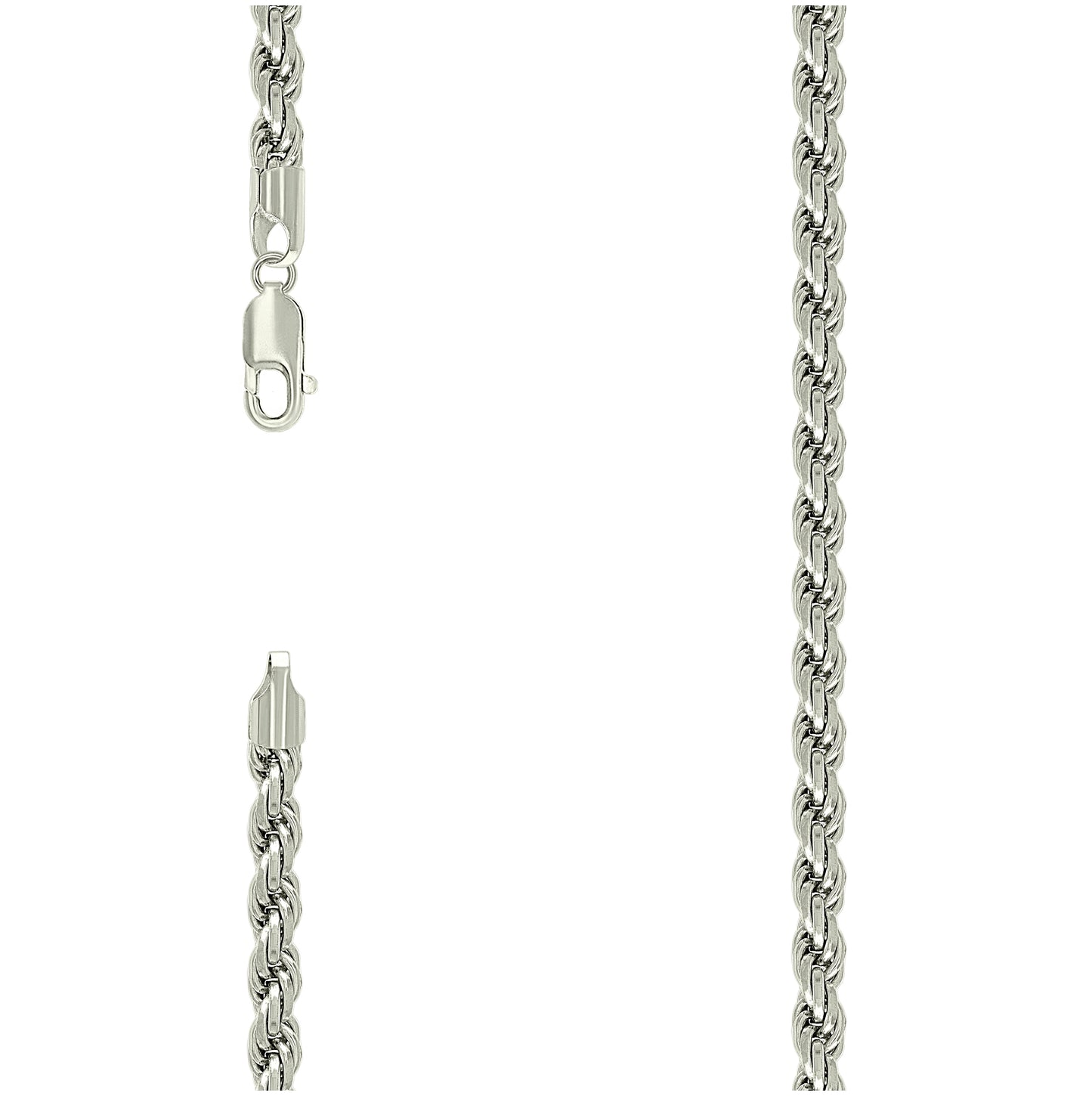 Sterling Silver Solid Rope Silver Chain