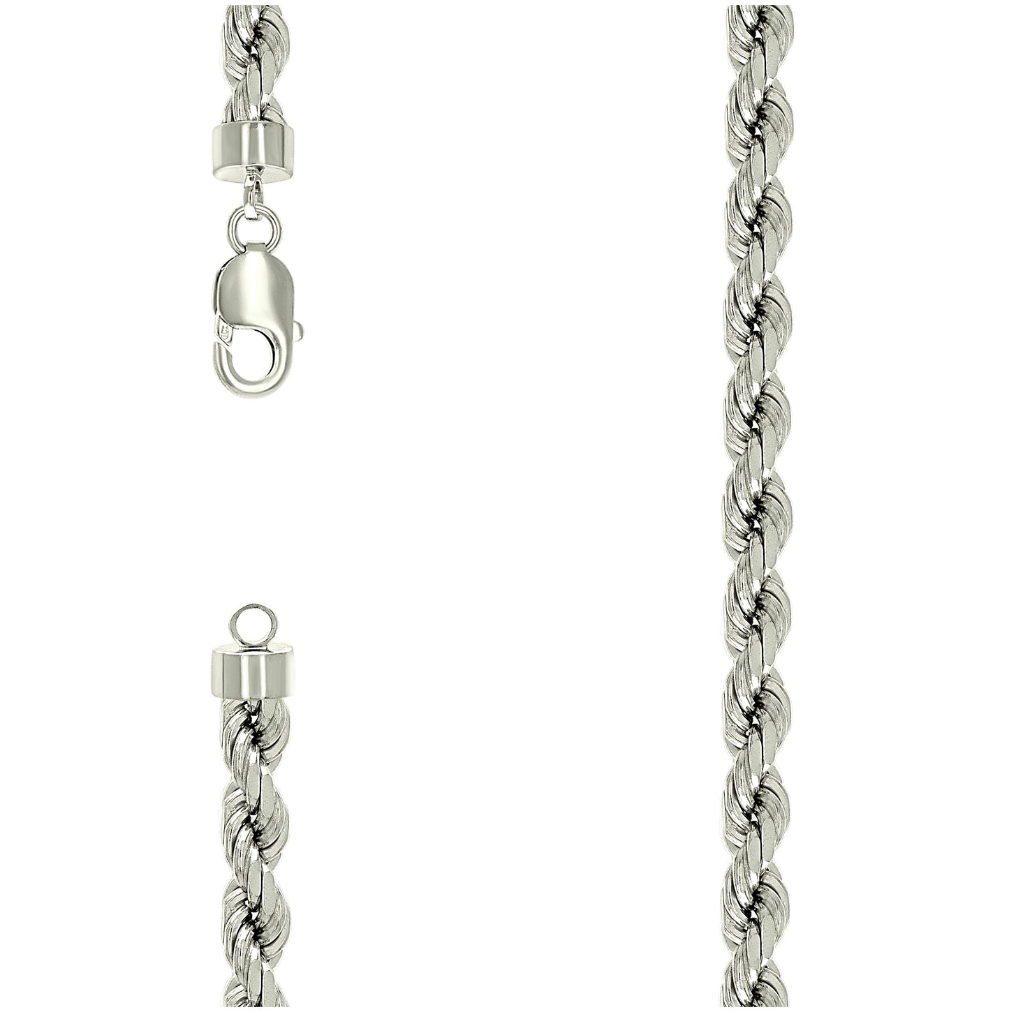 Sterling Silver Solid Rope Silver Chain