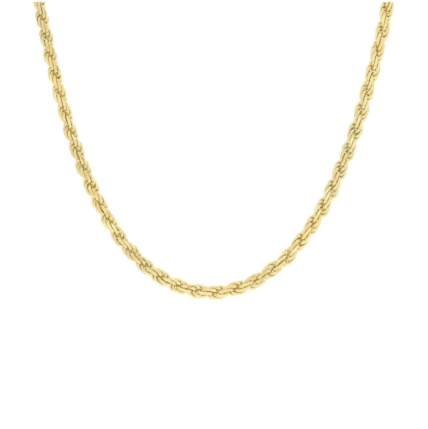 Sterling Silver Yellow-Tone Solid Rope Silver Chain