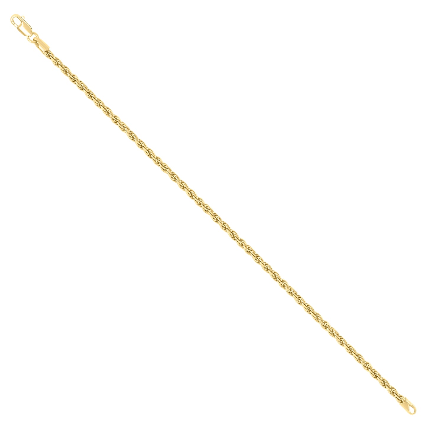 Sterling Silver Yellow-Tone Solid Rope Silver Chain