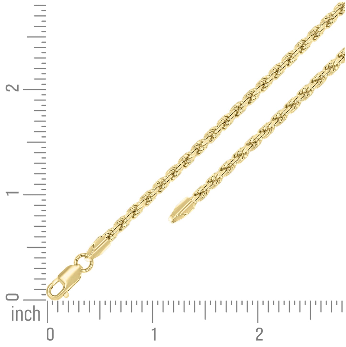 Sterling Silver Yellow-Tone Solid Rope Silver Chain