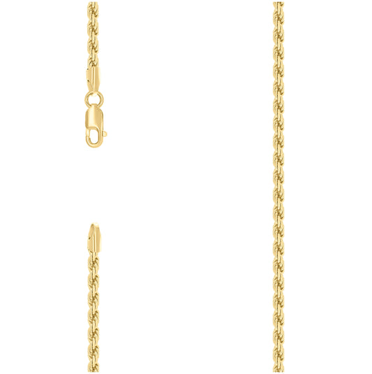 Sterling Silver Yellow-Tone Solid Rope Silver Chain