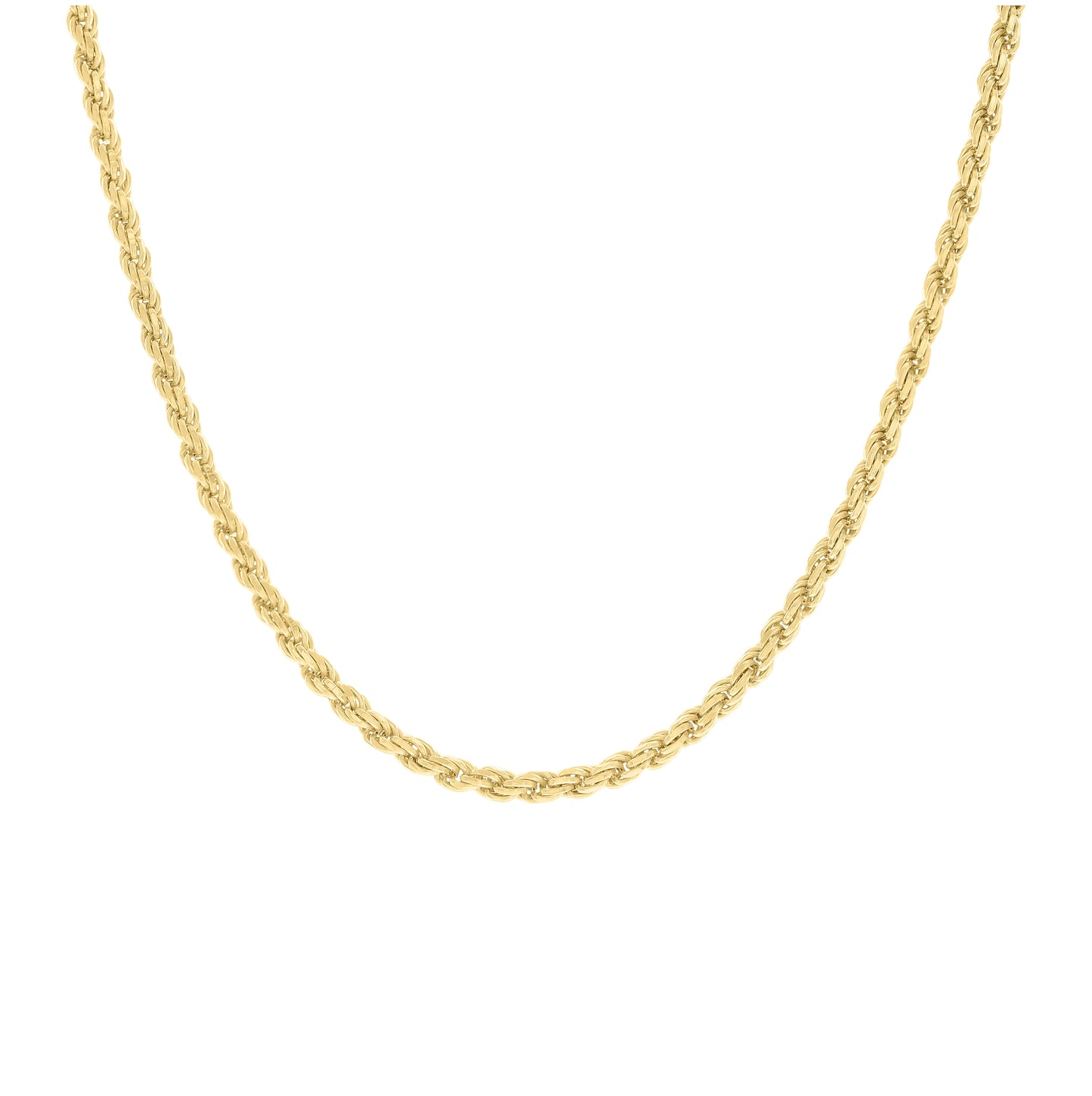 Sterling Silver Yellow-Tone Solid Rope Silver Chain