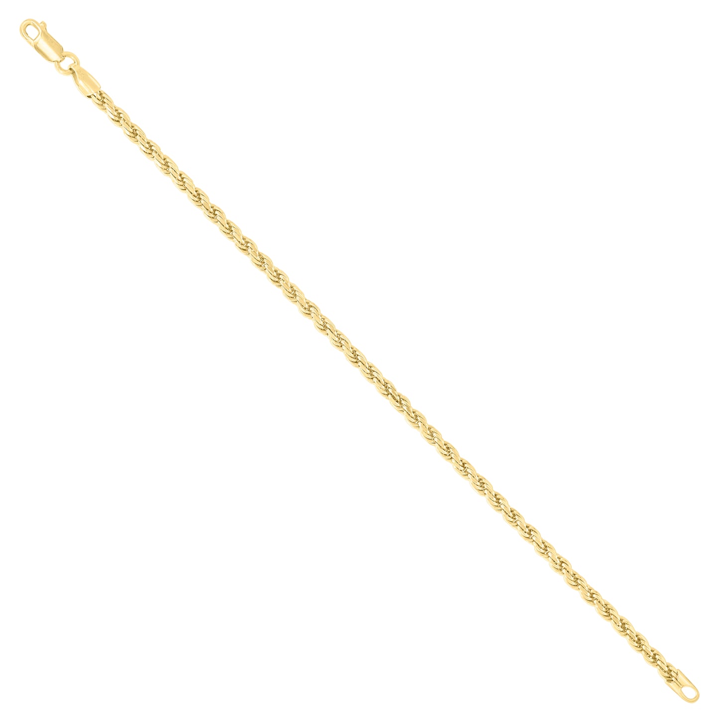 Sterling Silver Yellow-Tone Solid Rope Silver Chain