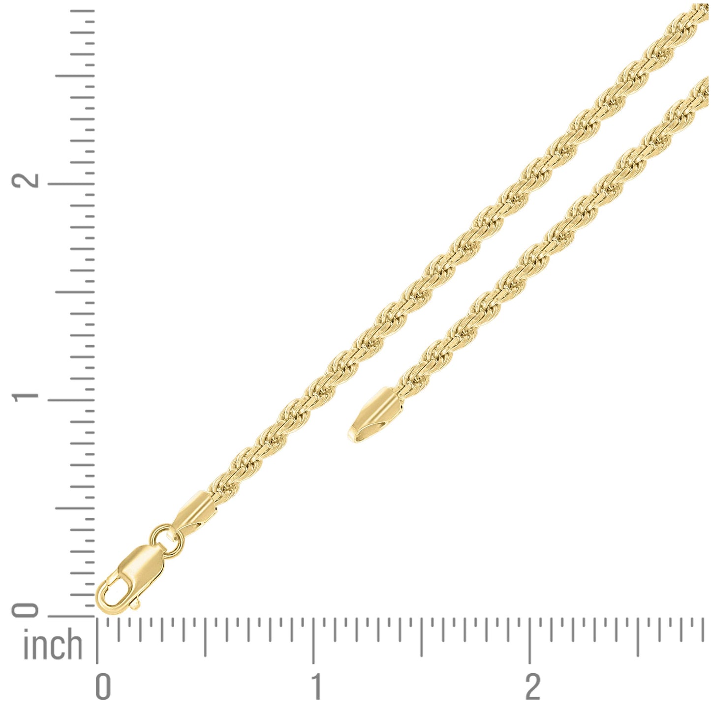 Sterling Silver Yellow-Tone Solid Rope Silver Chain