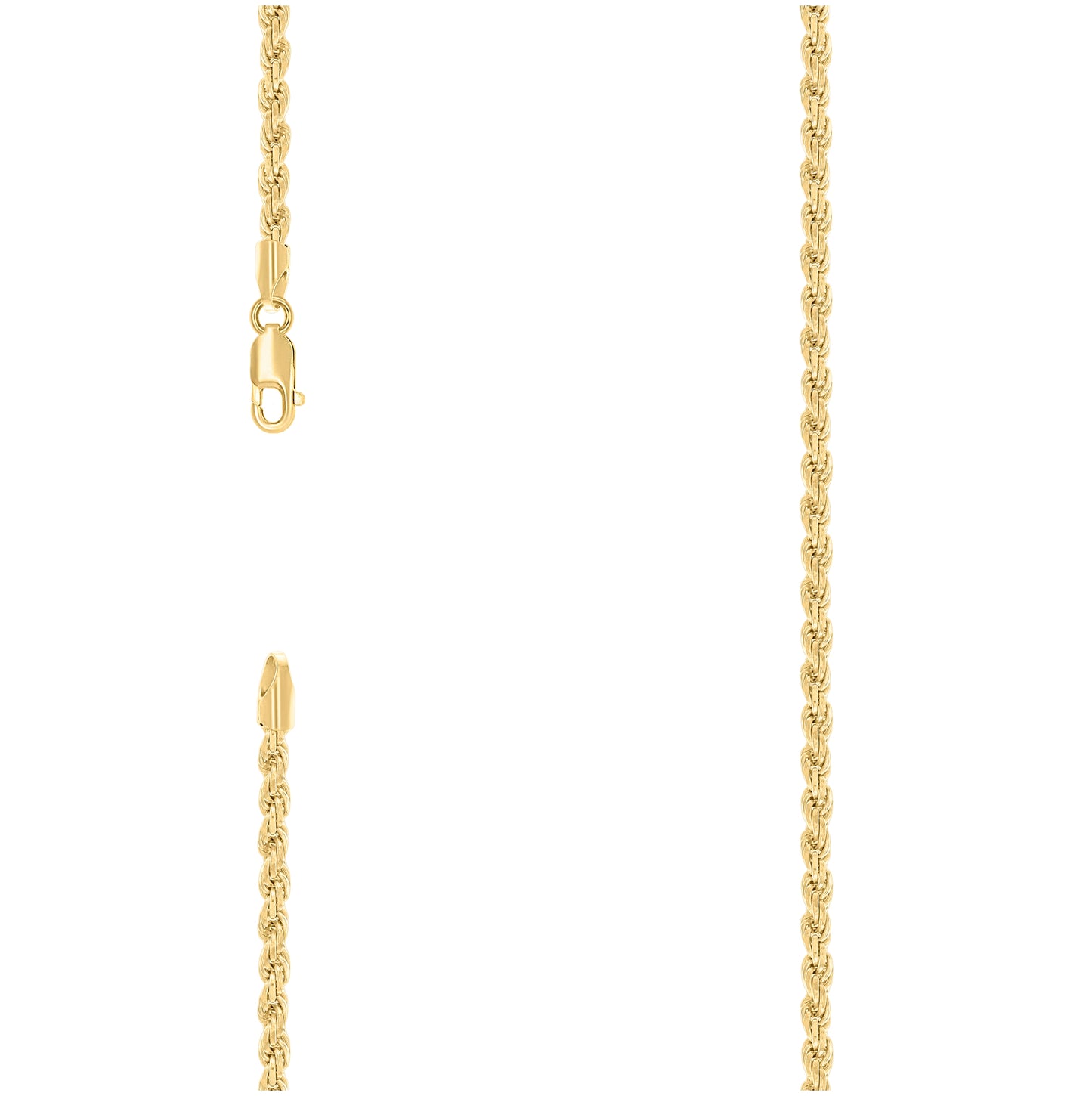 Sterling Silver Yellow-Tone Solid Rope Silver Chain