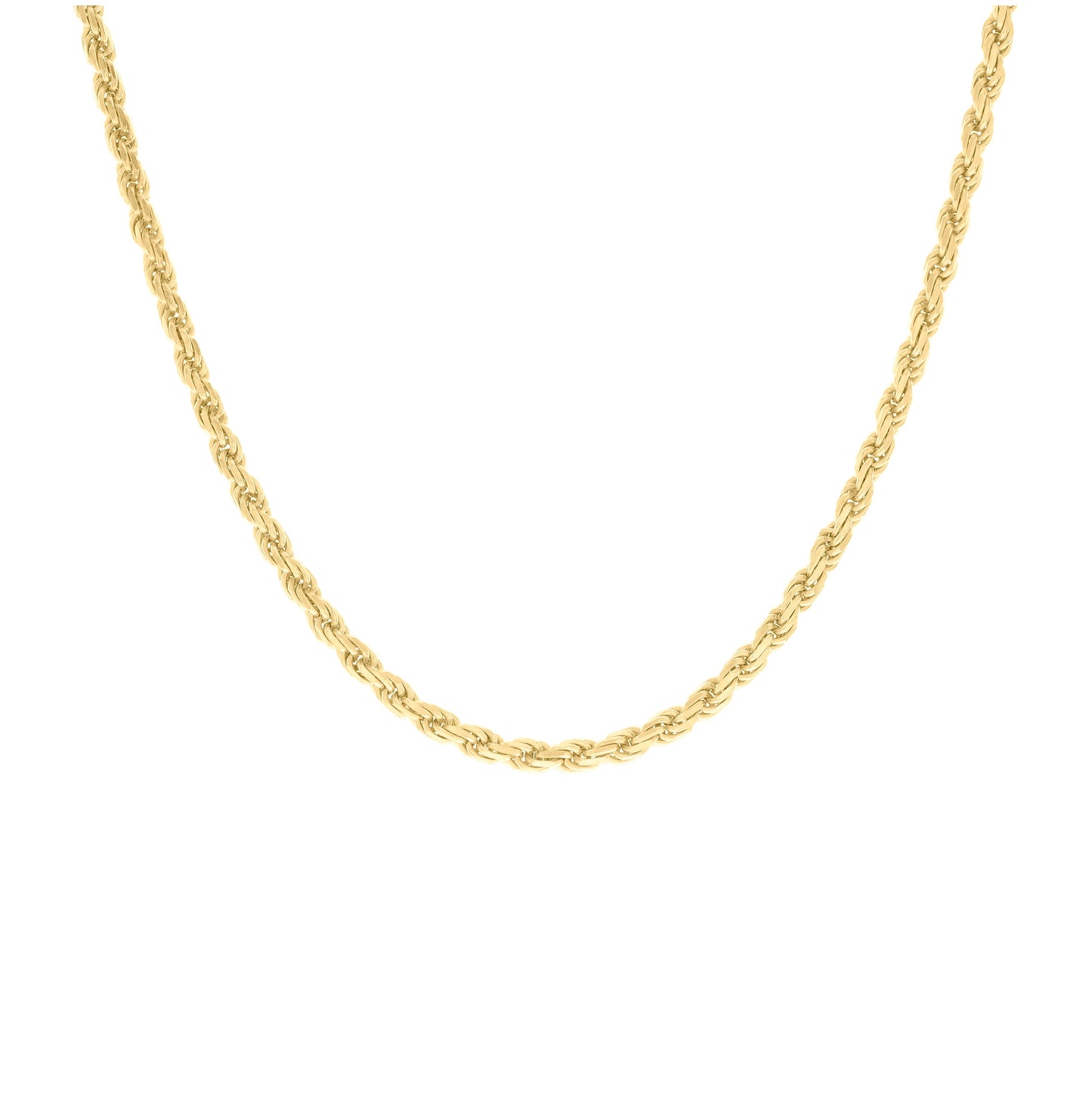 Sterling Silver Yellow-Tone Solid Rope Silver Chain
