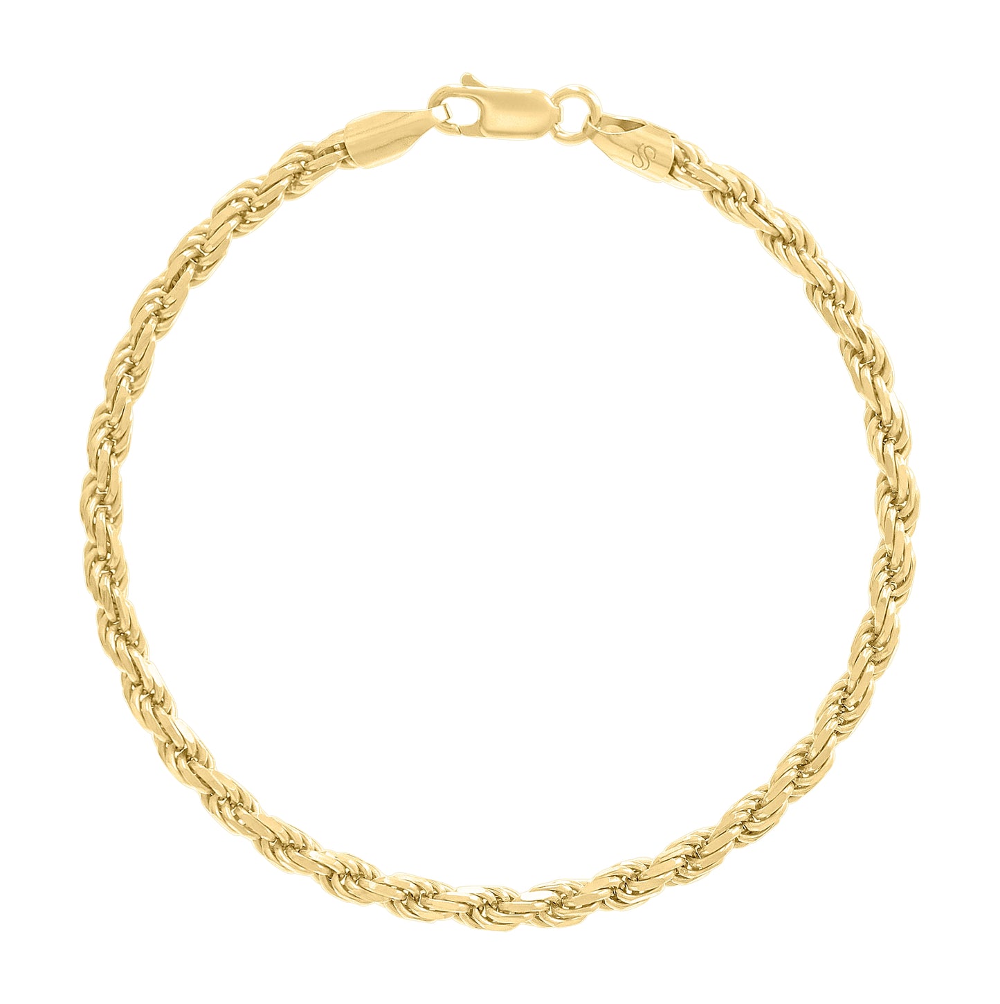 Sterling Silver Yellow-Tone Solid Rope Silver Chain