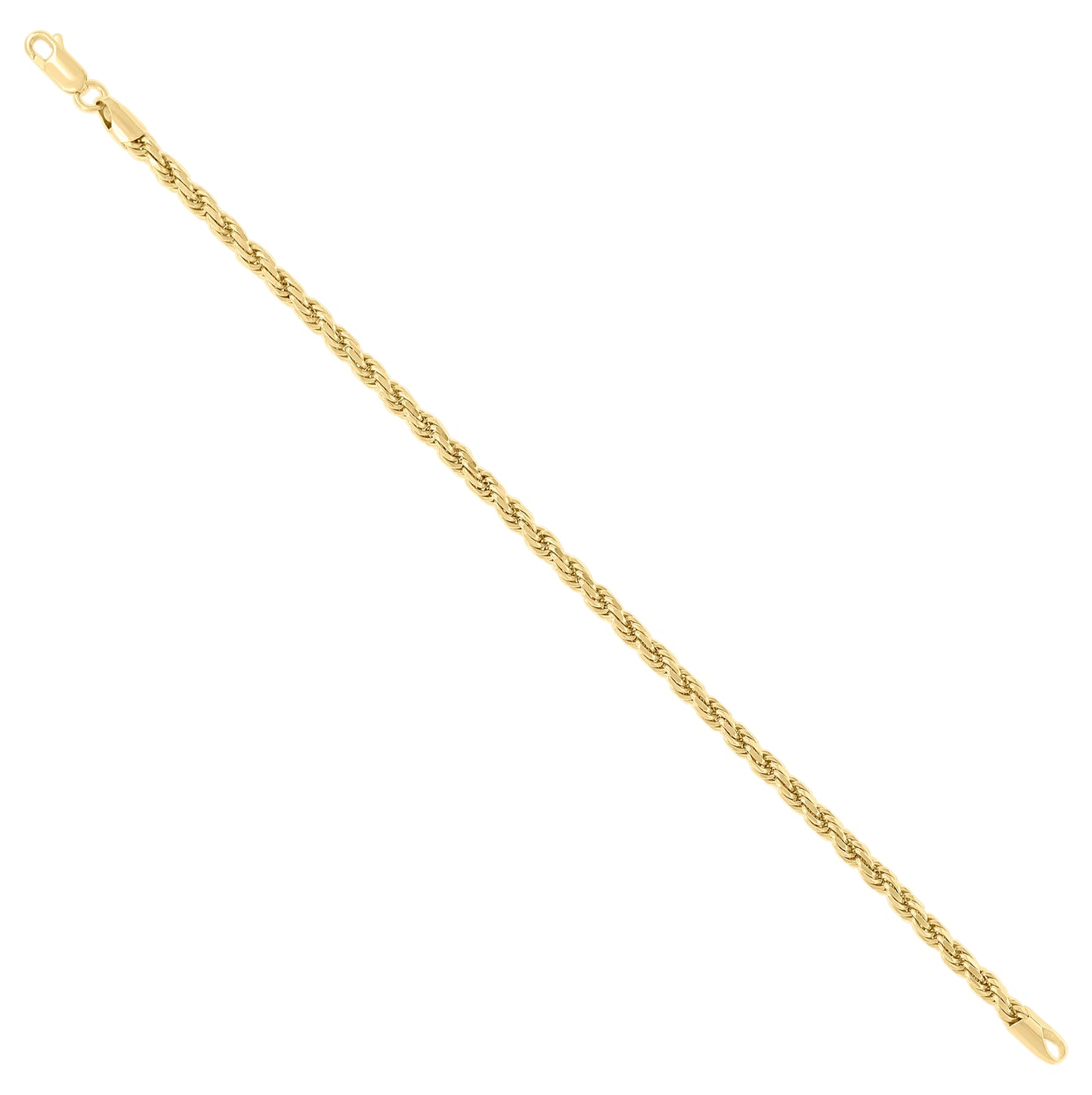 Sterling Silver Yellow-Tone Solid Rope Silver Chain