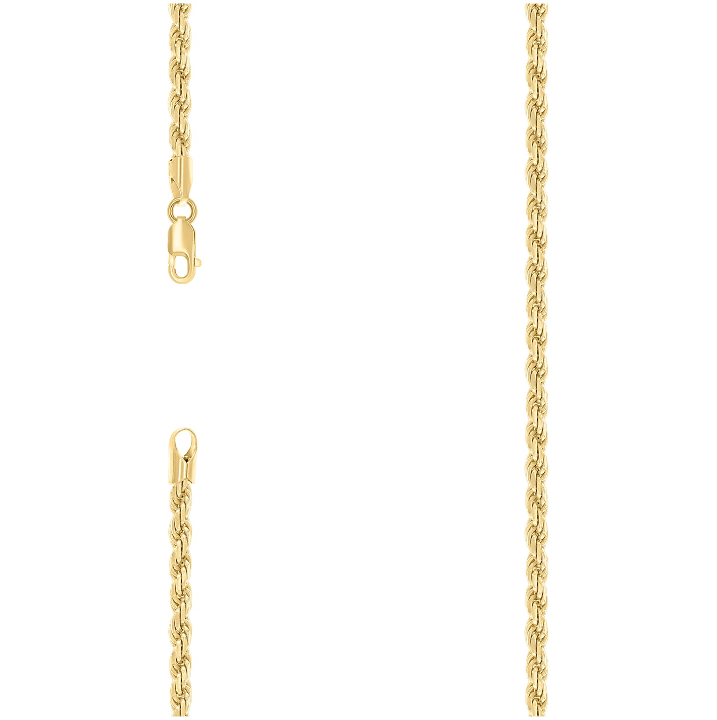 Sterling Silver Yellow-Tone Solid Rope Silver Chain