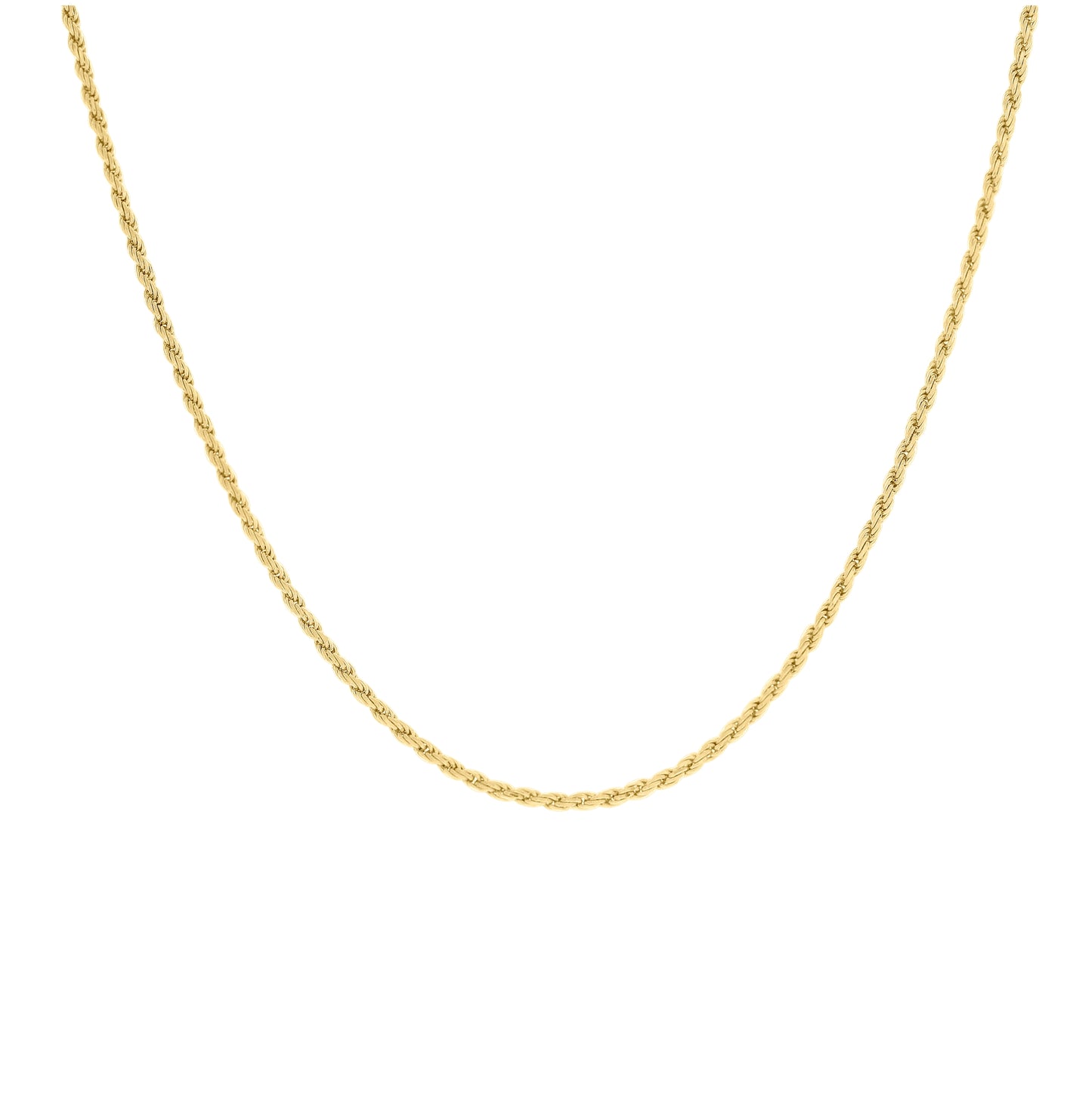 Sterling Silver Yellow-Tone Solid Rope Silver Chain