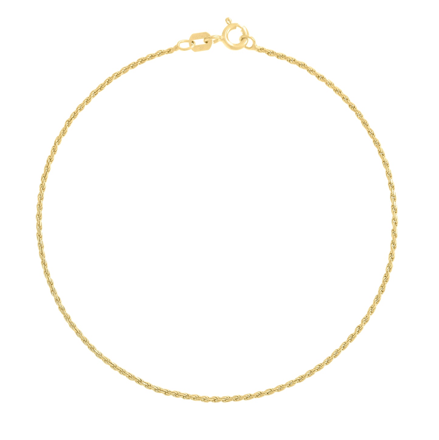 Sterling Silver Yellow-Tone Solid Rope Silver Chain
