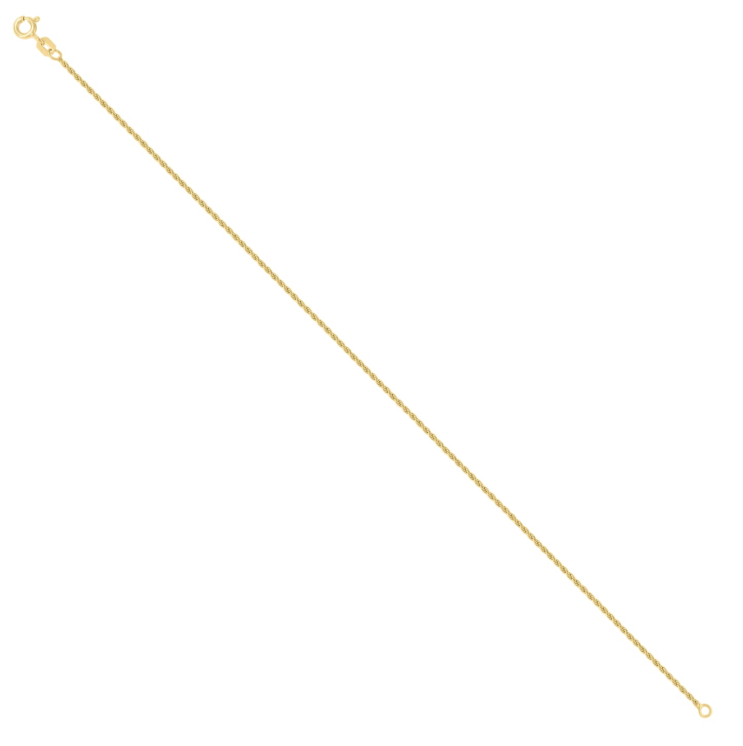 Sterling Silver Yellow-Tone Solid Rope Silver Chain