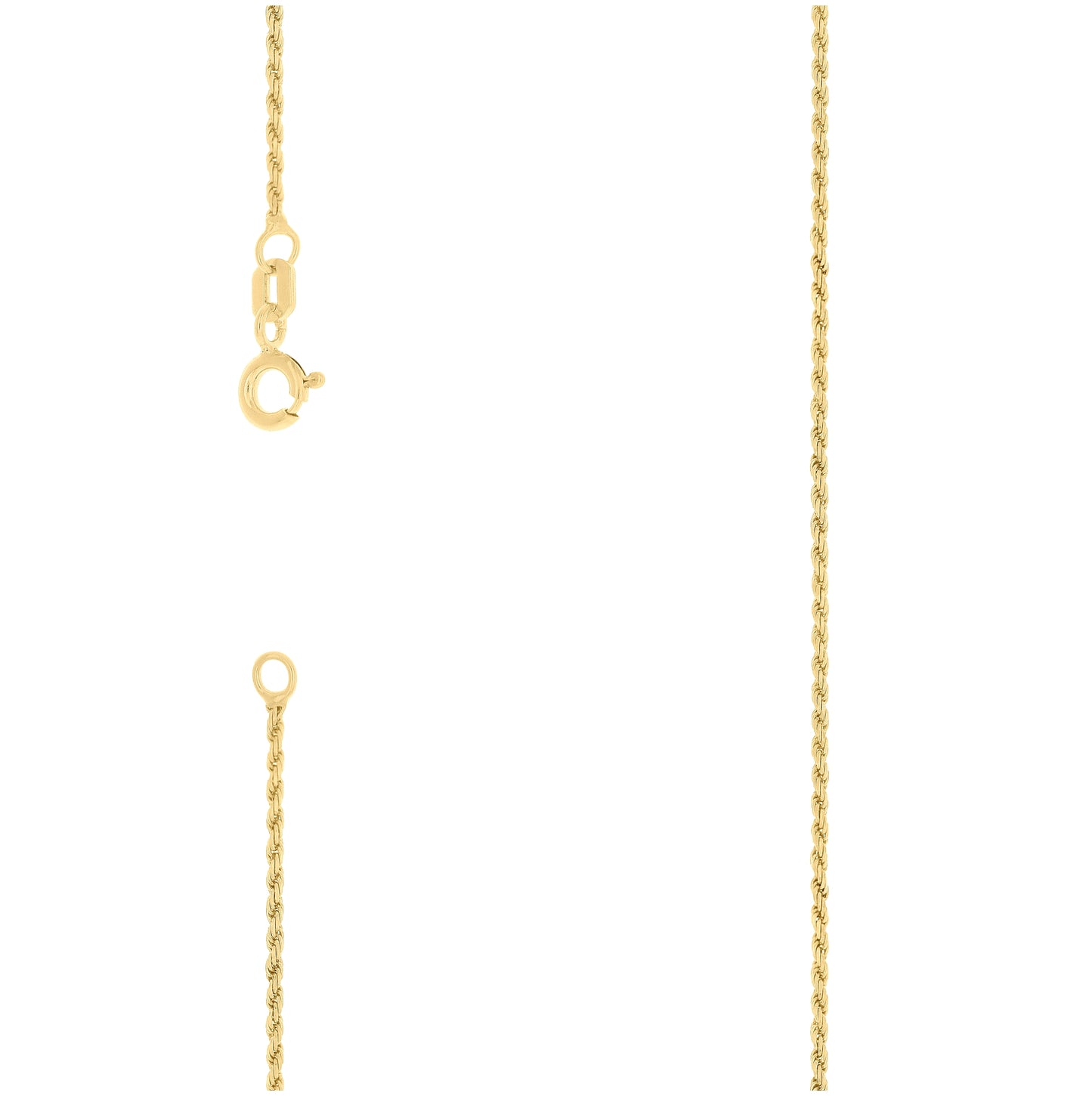 Sterling Silver Yellow-Tone Solid Rope Silver Chain