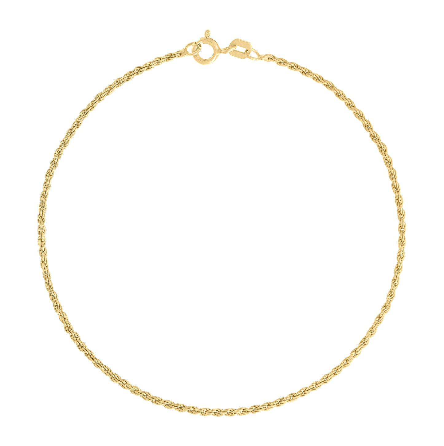 Sterling Silver Yellow-Tone Solid Rope Silver Chain