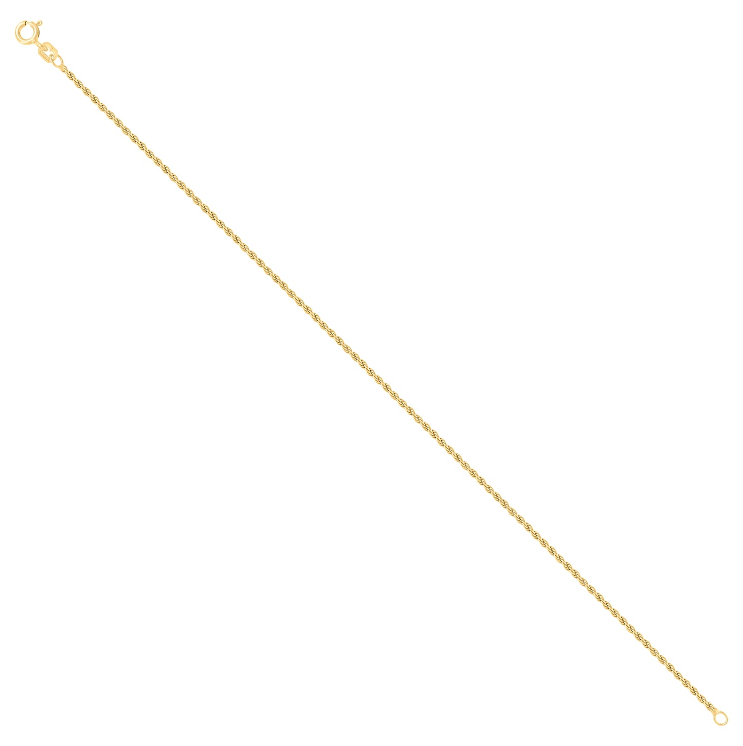 Sterling Silver Yellow-Tone Solid Rope Silver Chain