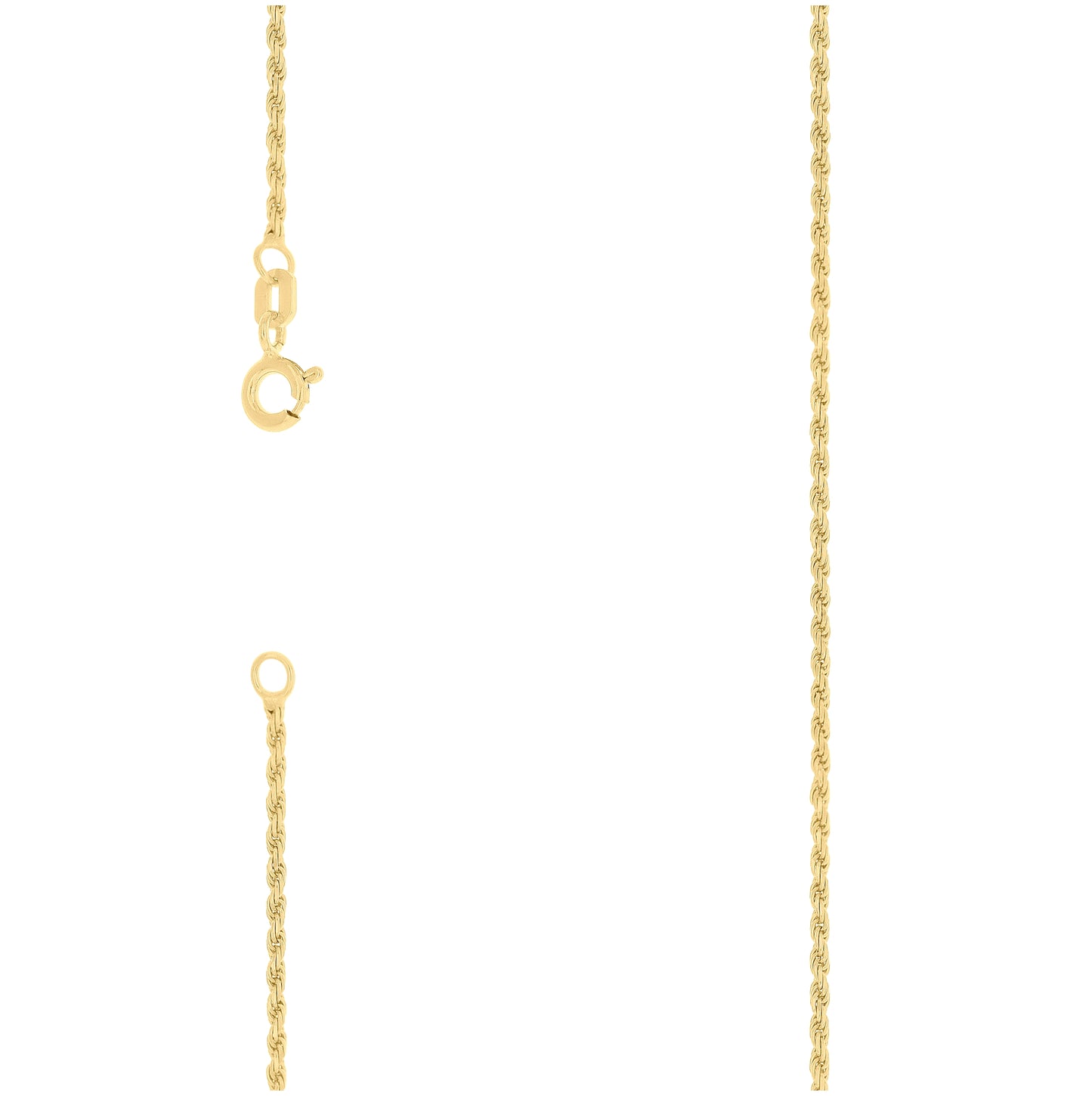 Sterling Silver Yellow-Tone Solid Rope Silver Chain