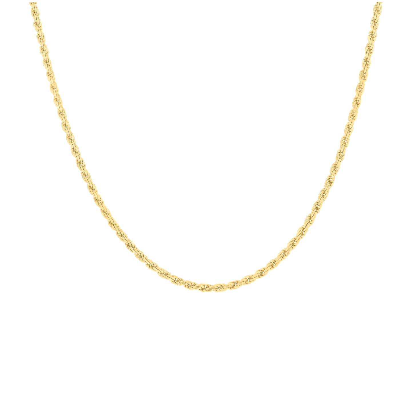 Sterling Silver Yellow-Tone Solid Rope Silver Chain