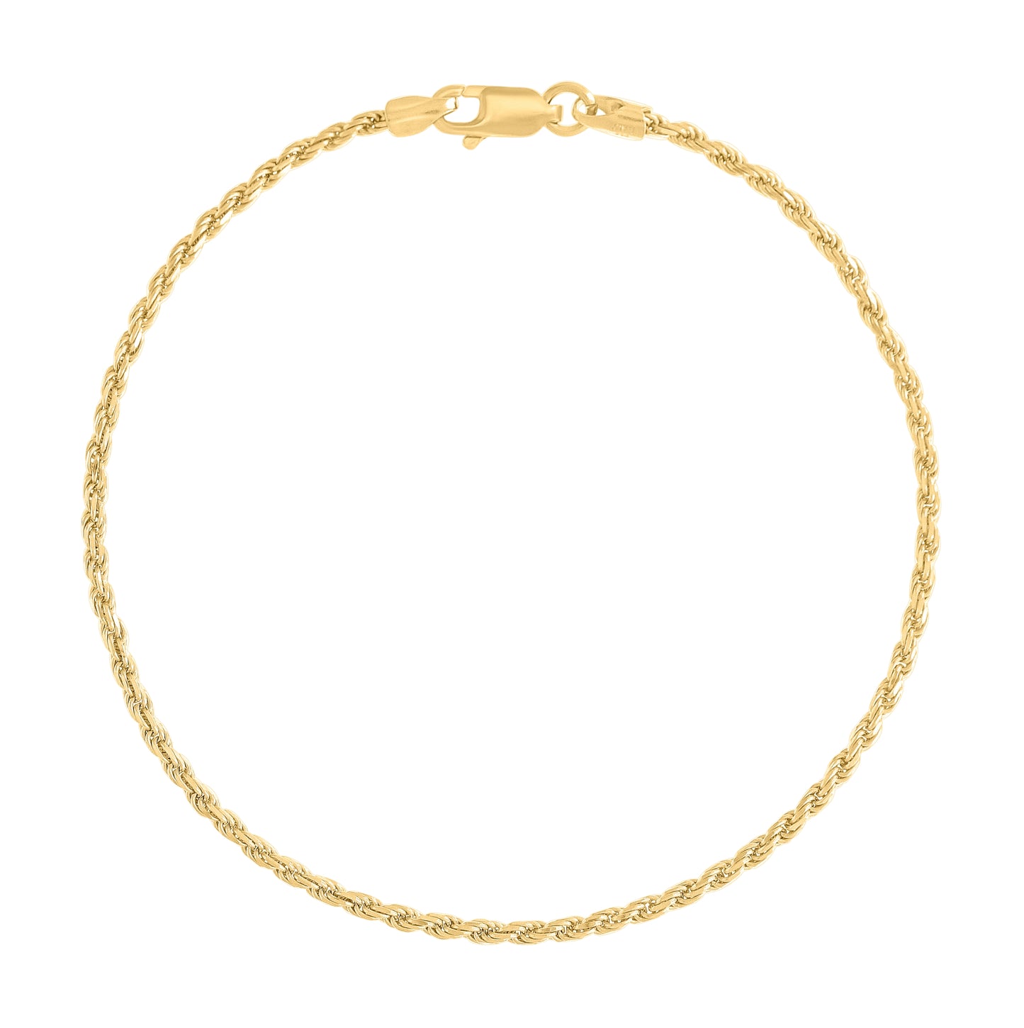 Sterling Silver Yellow-Tone Solid Rope Silver Chain