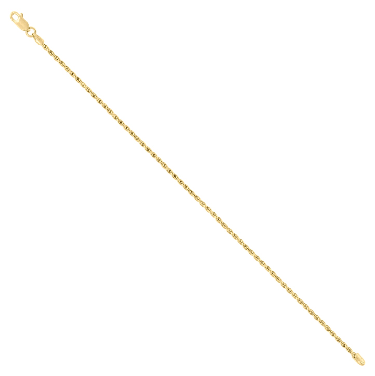 Sterling Silver Yellow-Tone Solid Rope Silver Chain