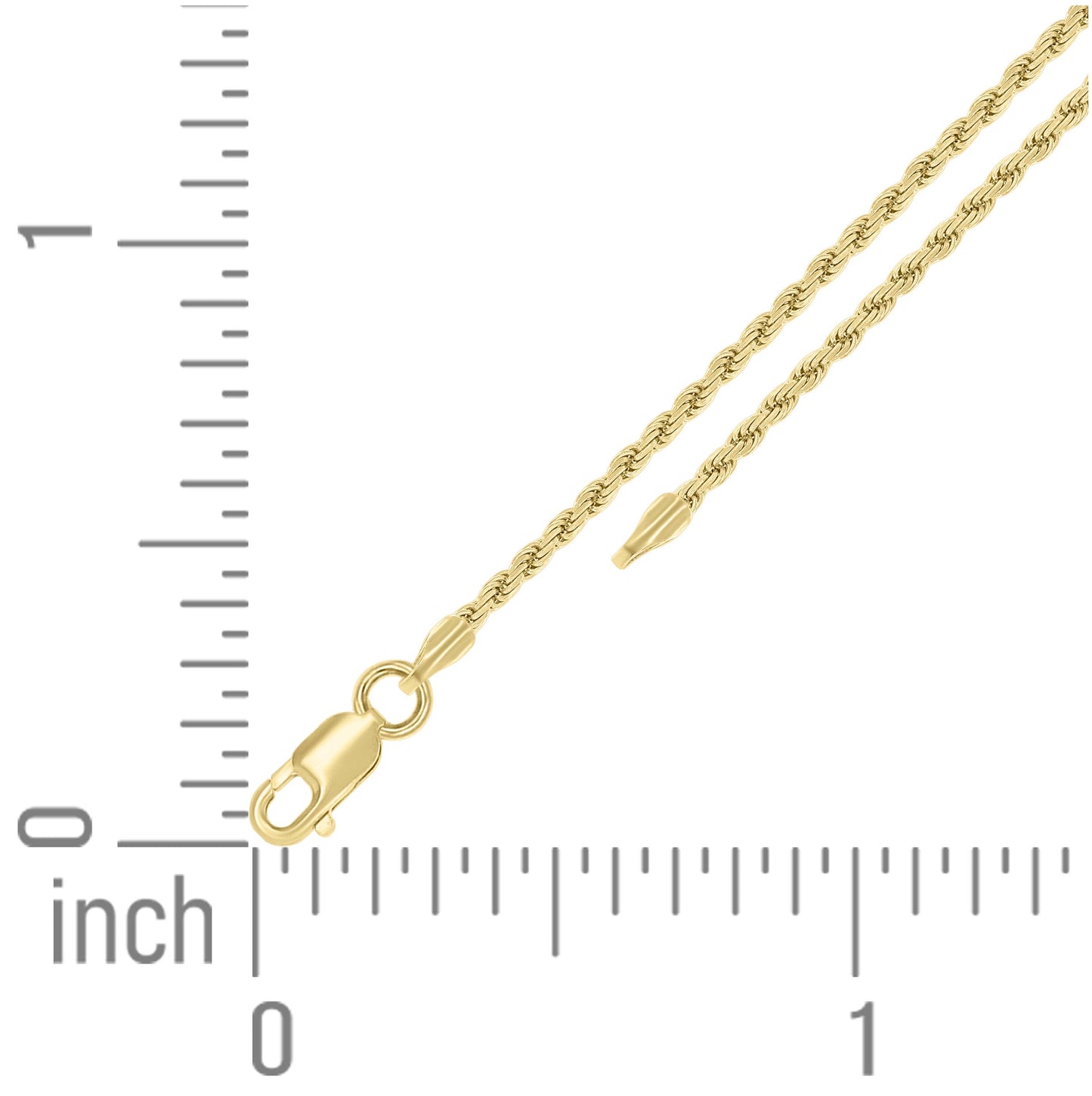 Sterling Silver Yellow-Tone Solid Rope Silver Chain