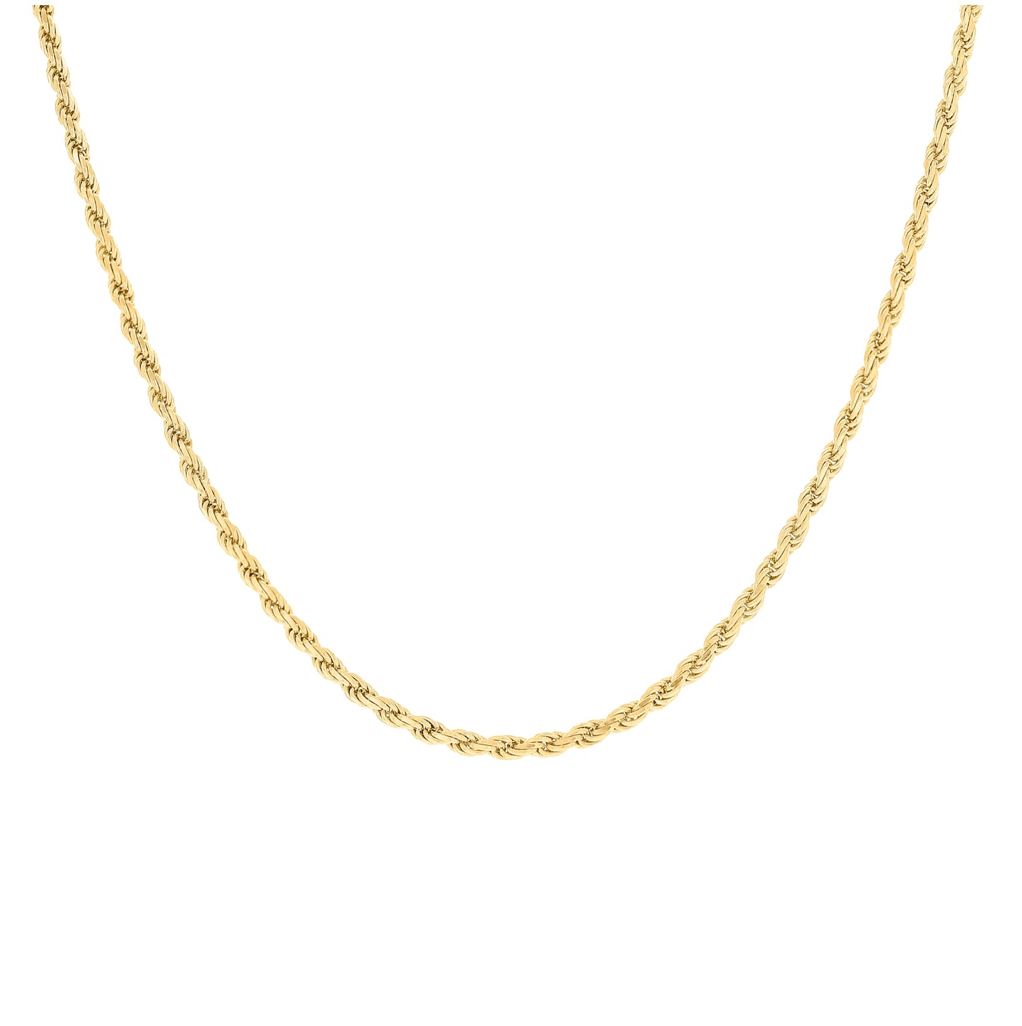 Sterling Silver Yellow-Tone Solid Rope Silver Chain