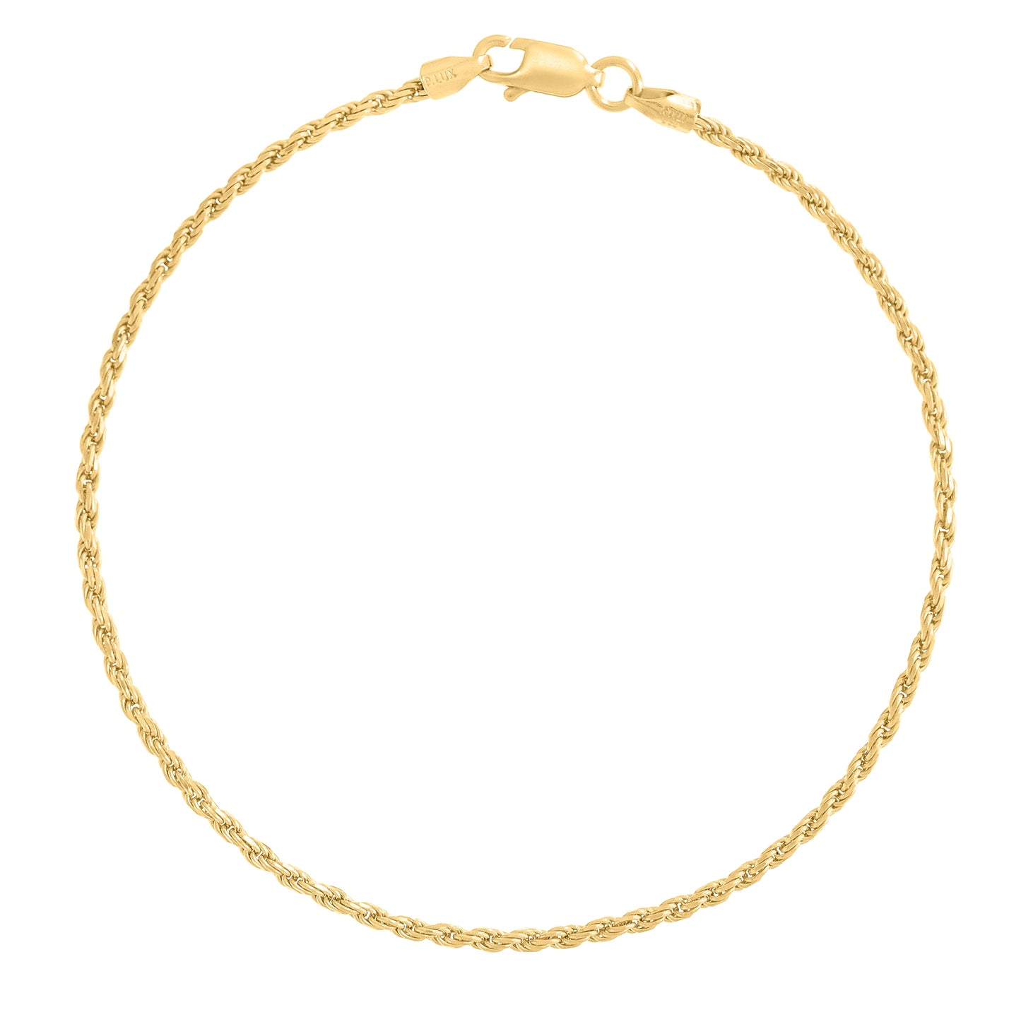 Sterling Silver Yellow-Tone Solid Rope Silver Chain