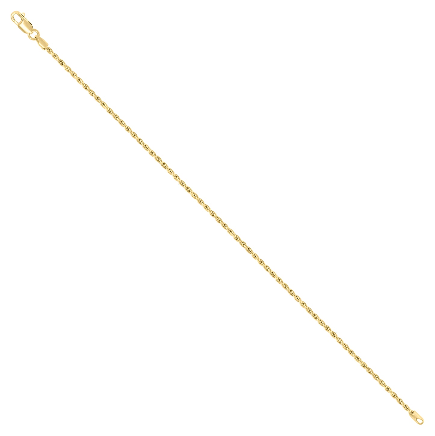 Sterling Silver Yellow-Tone Solid Rope Silver Chain
