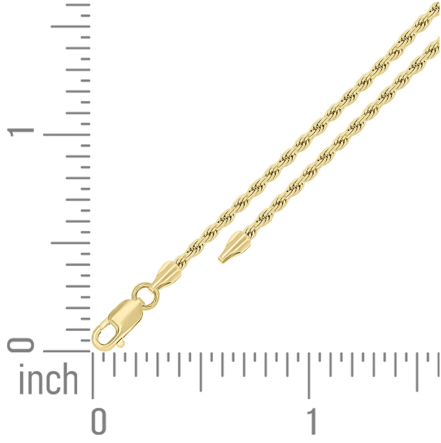 Sterling Silver Yellow-Tone Solid Rope Silver Chain