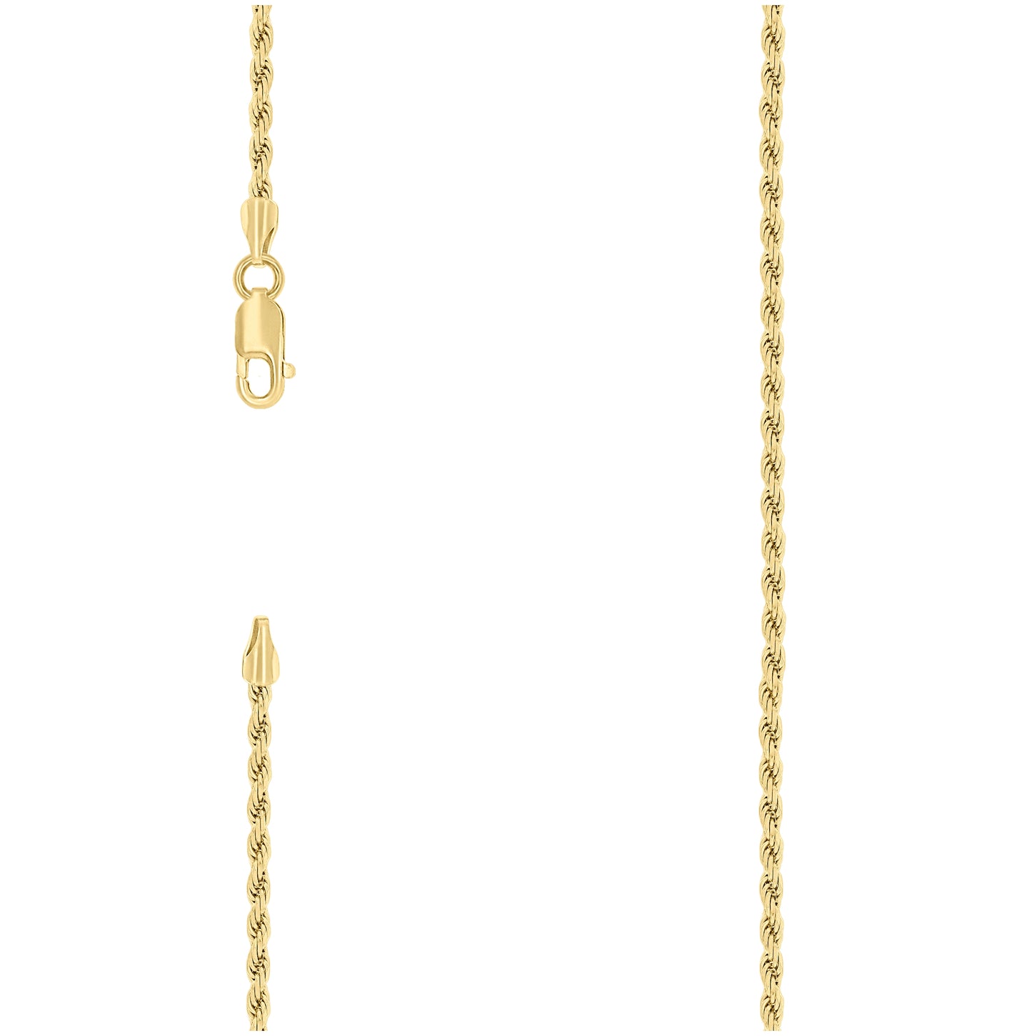 Sterling Silver Yellow-Tone Solid Rope Silver Chain