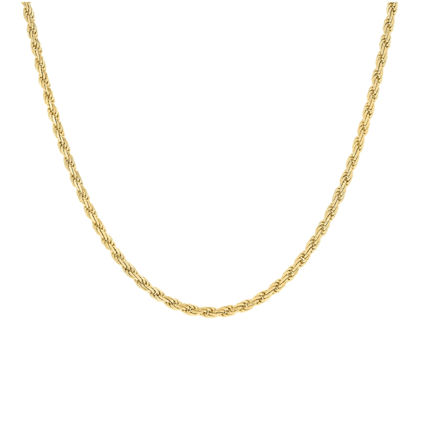 Sterling Silver Yellow-Tone Solid Rope Silver Chain