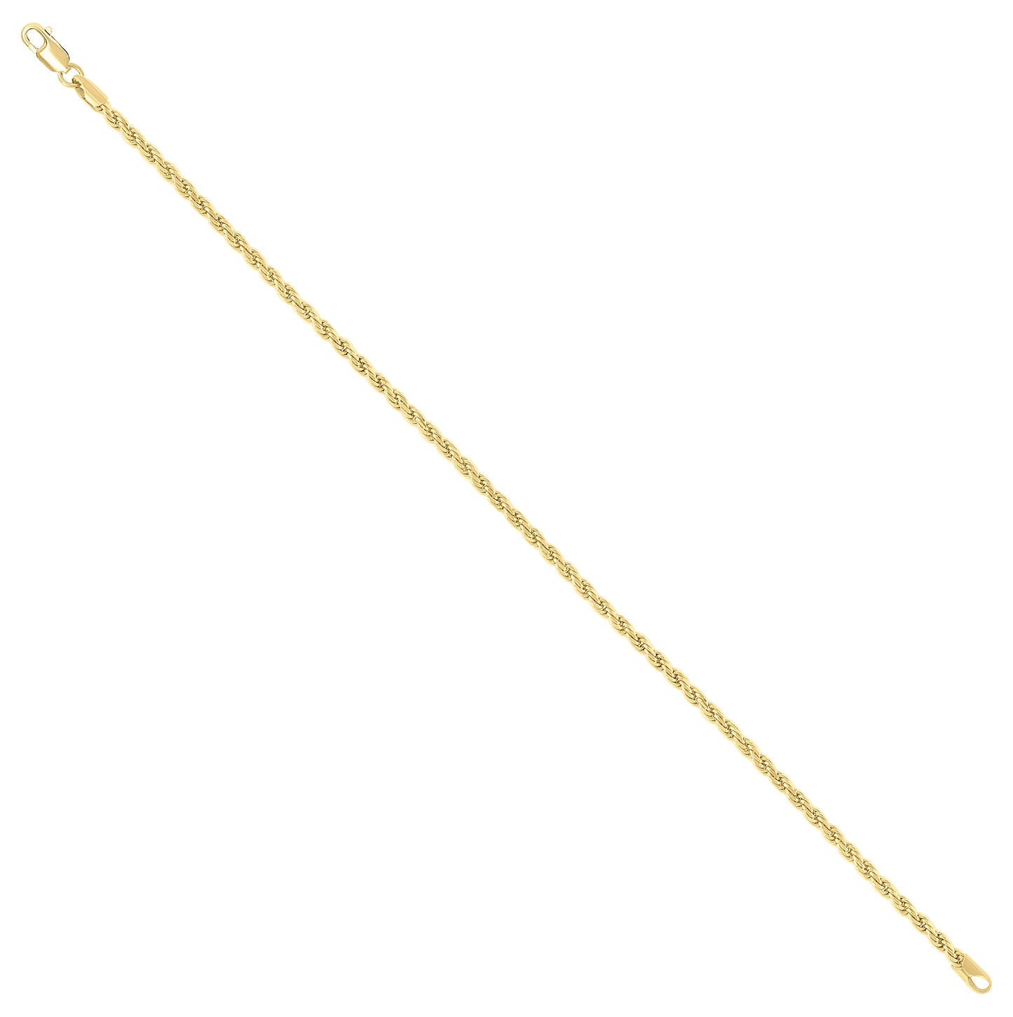 Sterling Silver Yellow-Tone Solid Rope Silver Chain