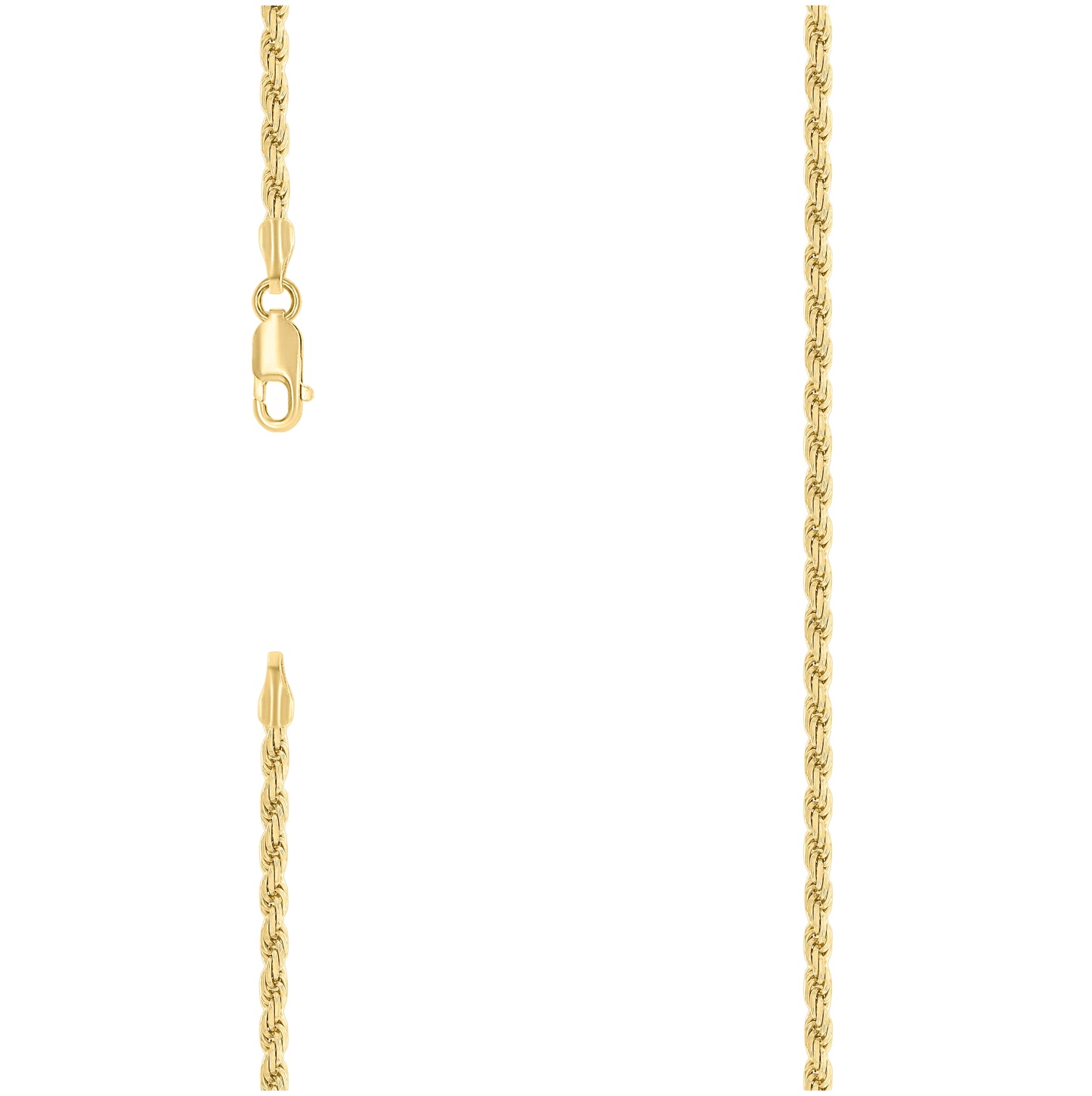 Sterling Silver Yellow-Tone Solid Rope Silver Chain
