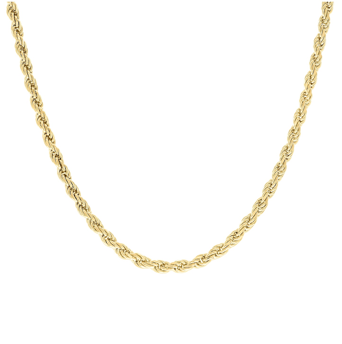 Sterling Silver Yellow-Tone Solid Rope Silver Chain