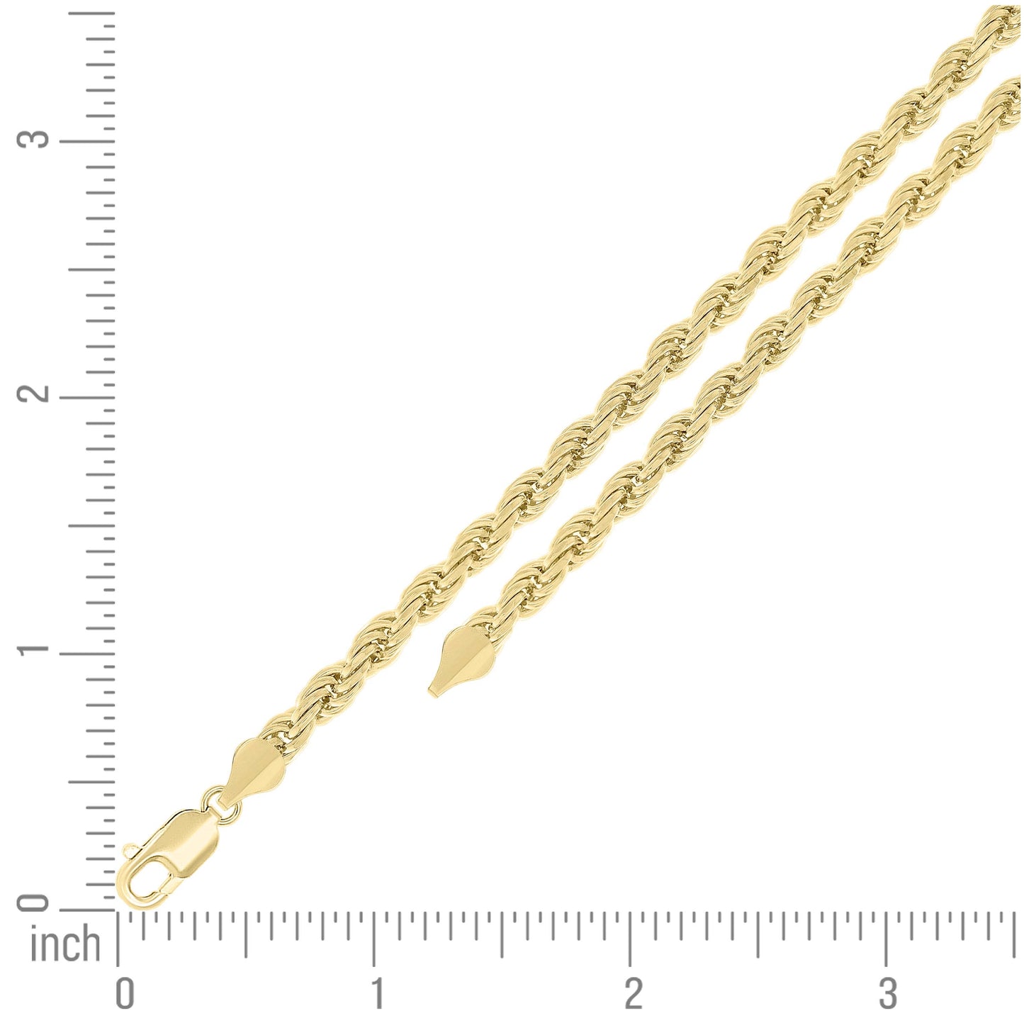 Sterling Silver Yellow-Tone Solid Rope Silver Chain