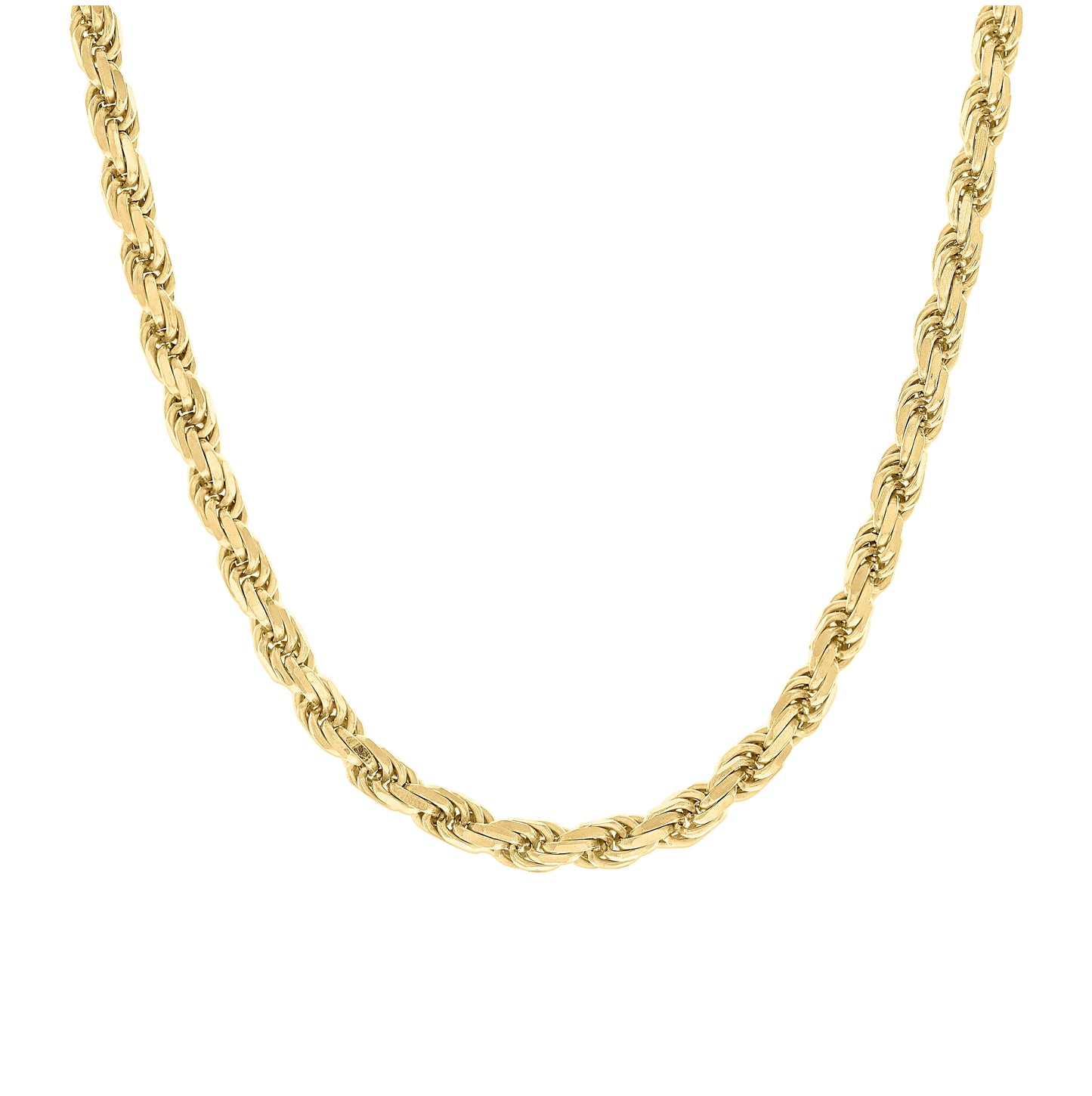 Sterling Silver Yellow-Tone Solid Rope Silver Chain
